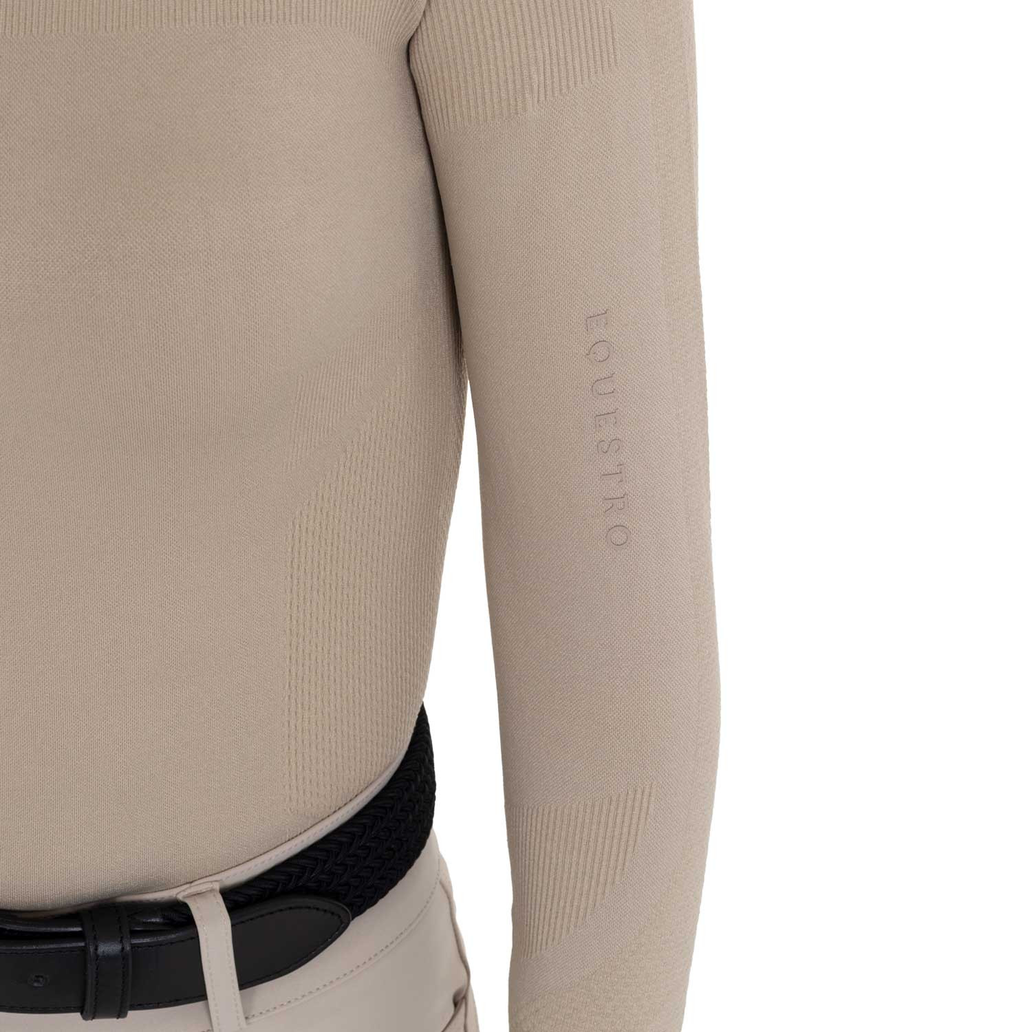 Trainings-Poloshirt für Damen aus technischem Strick mit Reißverschluss