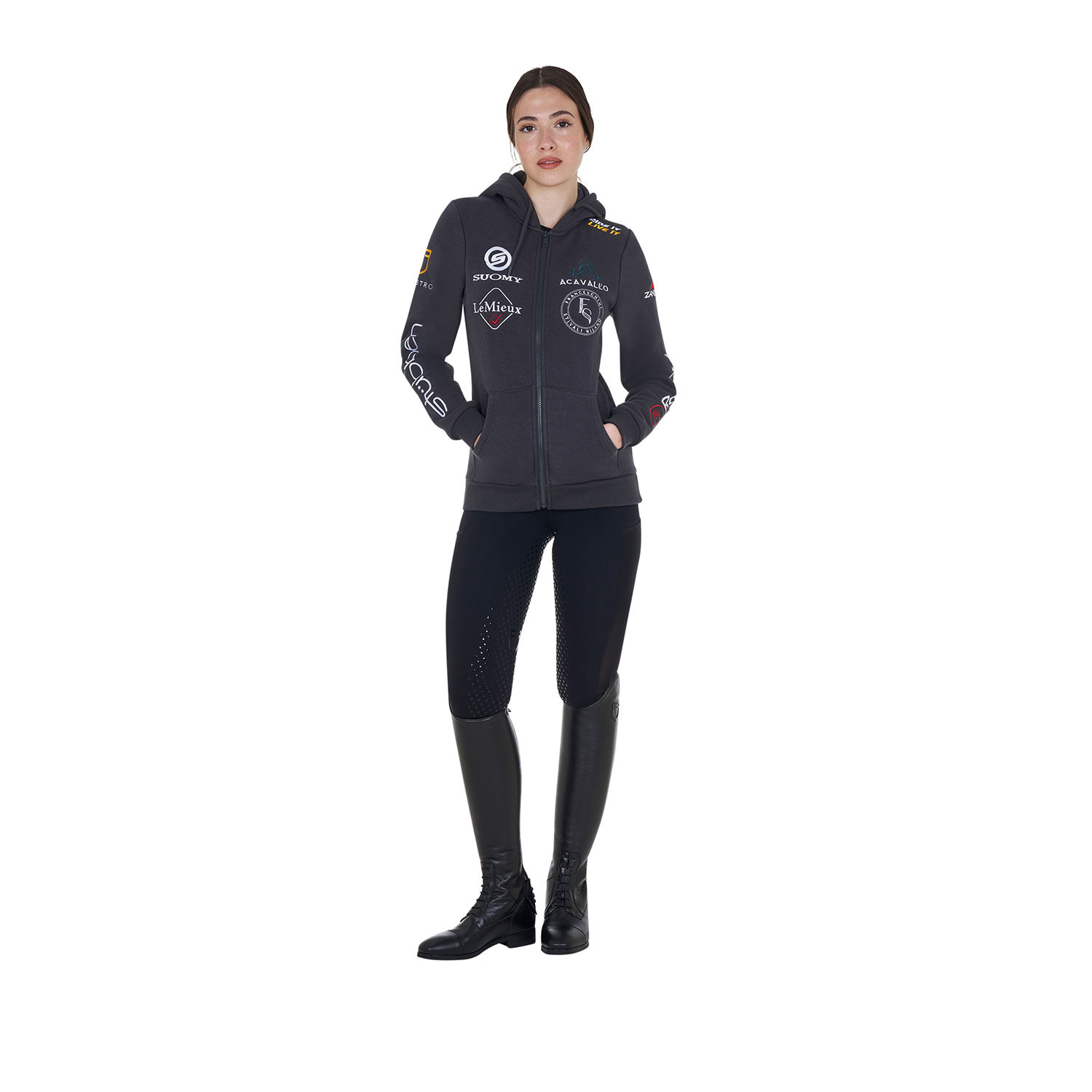 Full-Grip-Reithose für Damen mit perforierten Einsätzen
