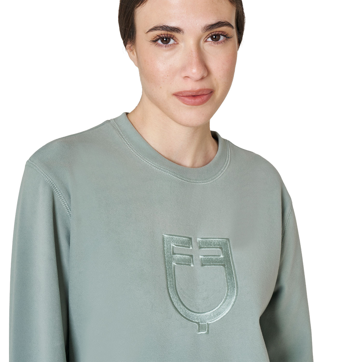 Damen-Fleece-Sweatshirt mit Rundhalsausschnitt