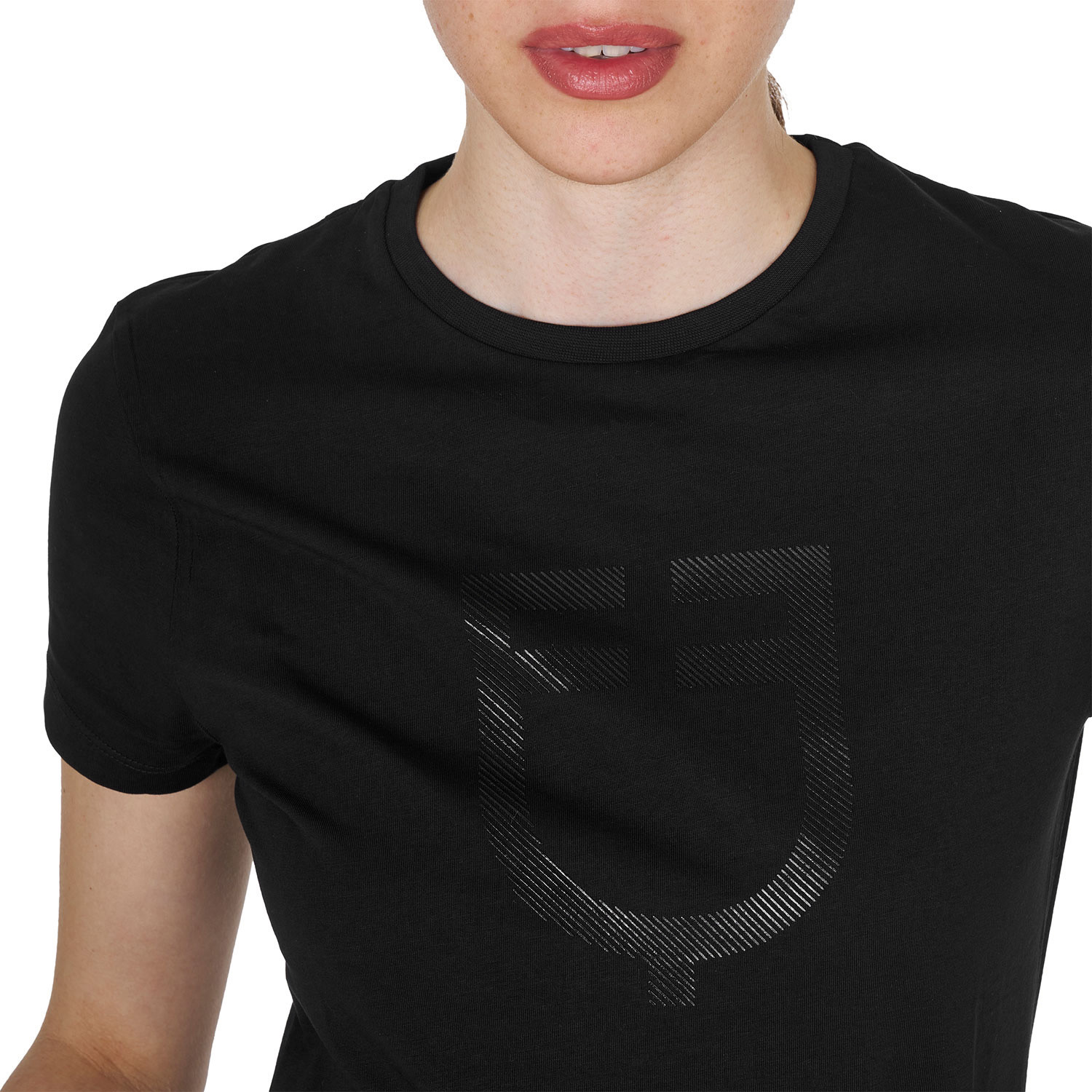Basic T-Shirt mit tonalem Glanzlogo