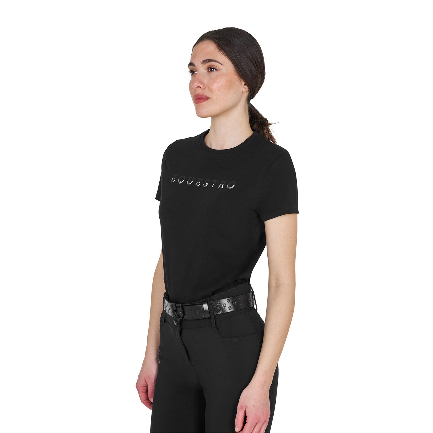 Damen-Baumwollshirt mit laminiertem Logo