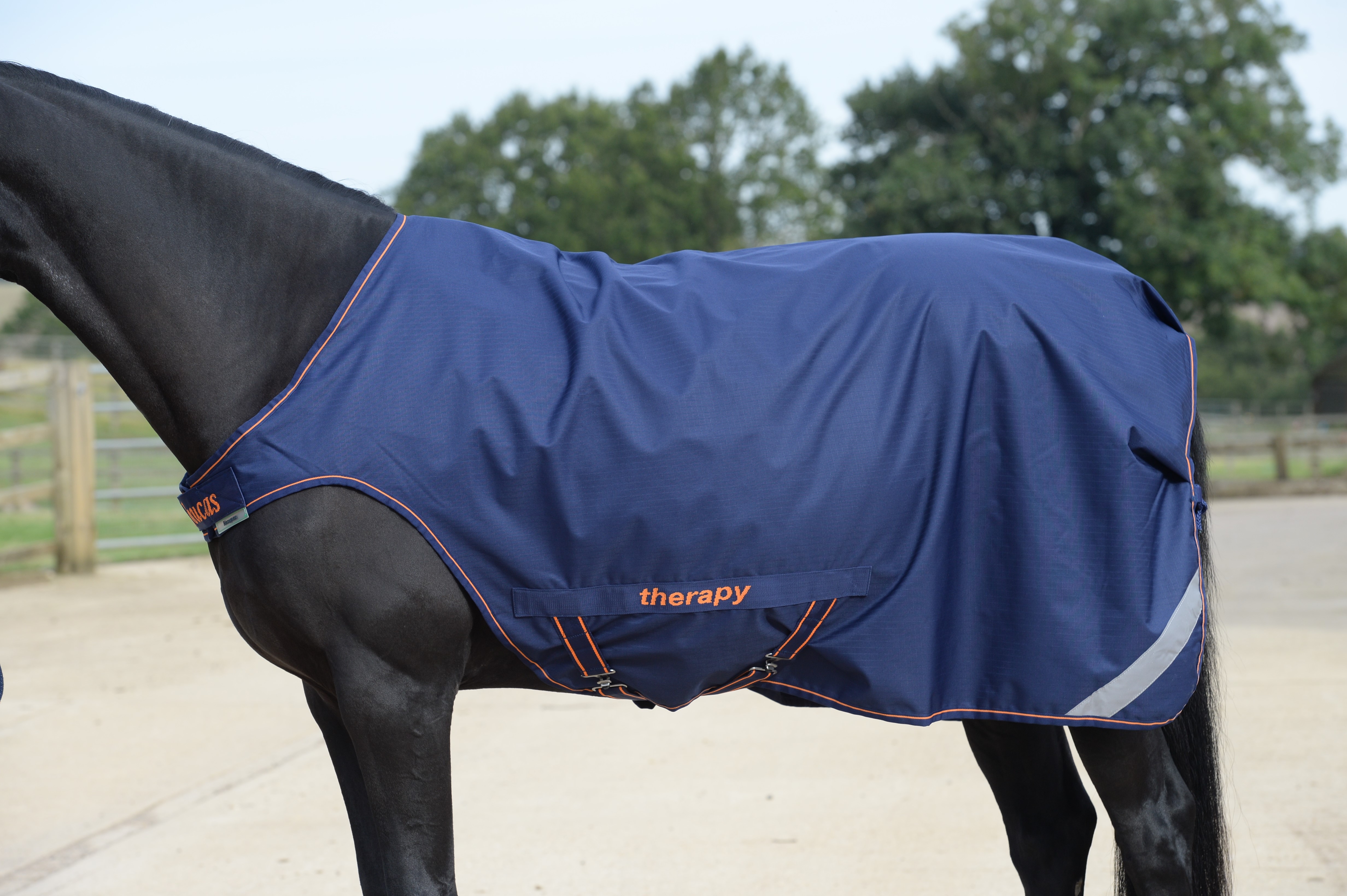 Horse walker blanket Therapy Walker in navy/orange