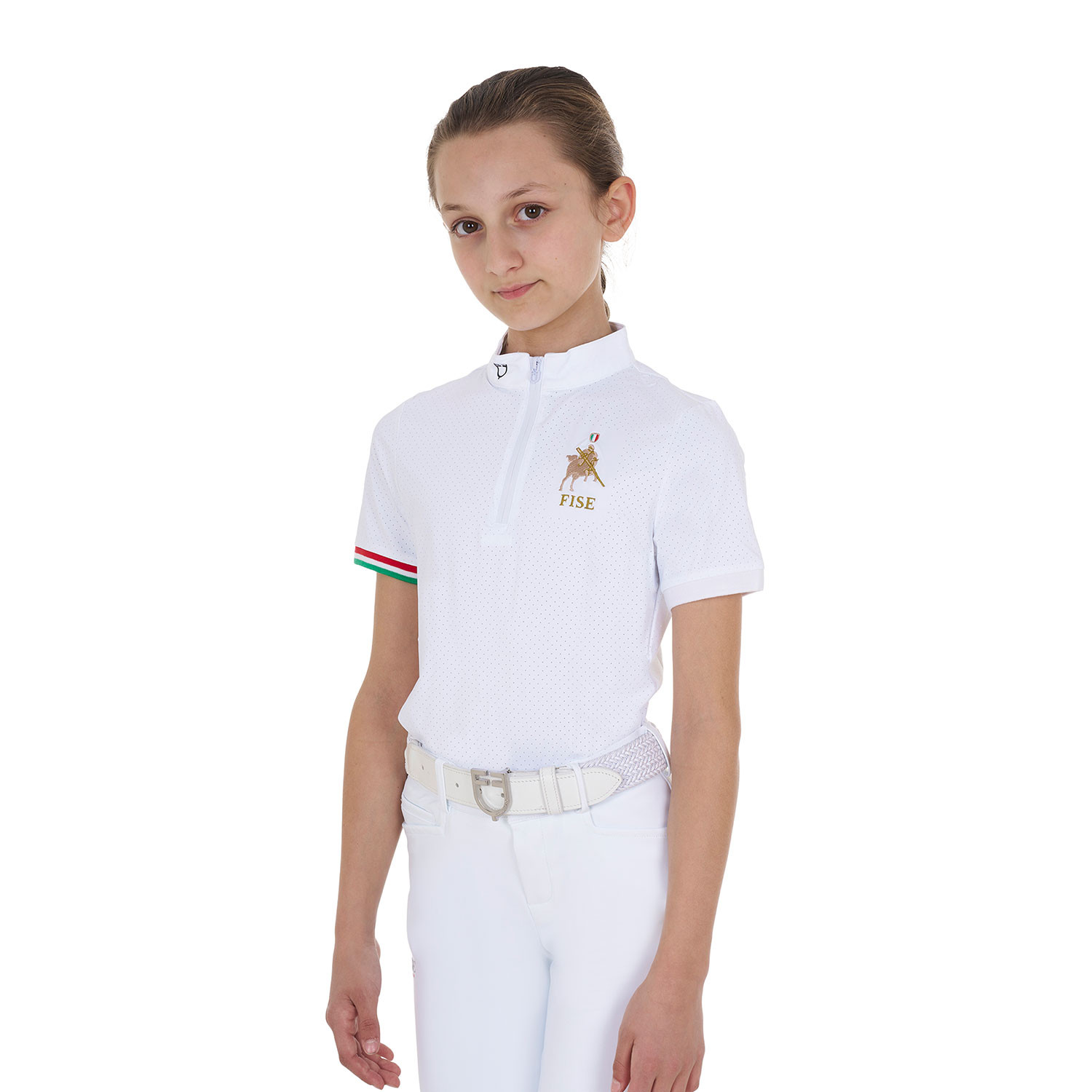 Mädchen-Turnierpolo mit Reißverschluss X FISE