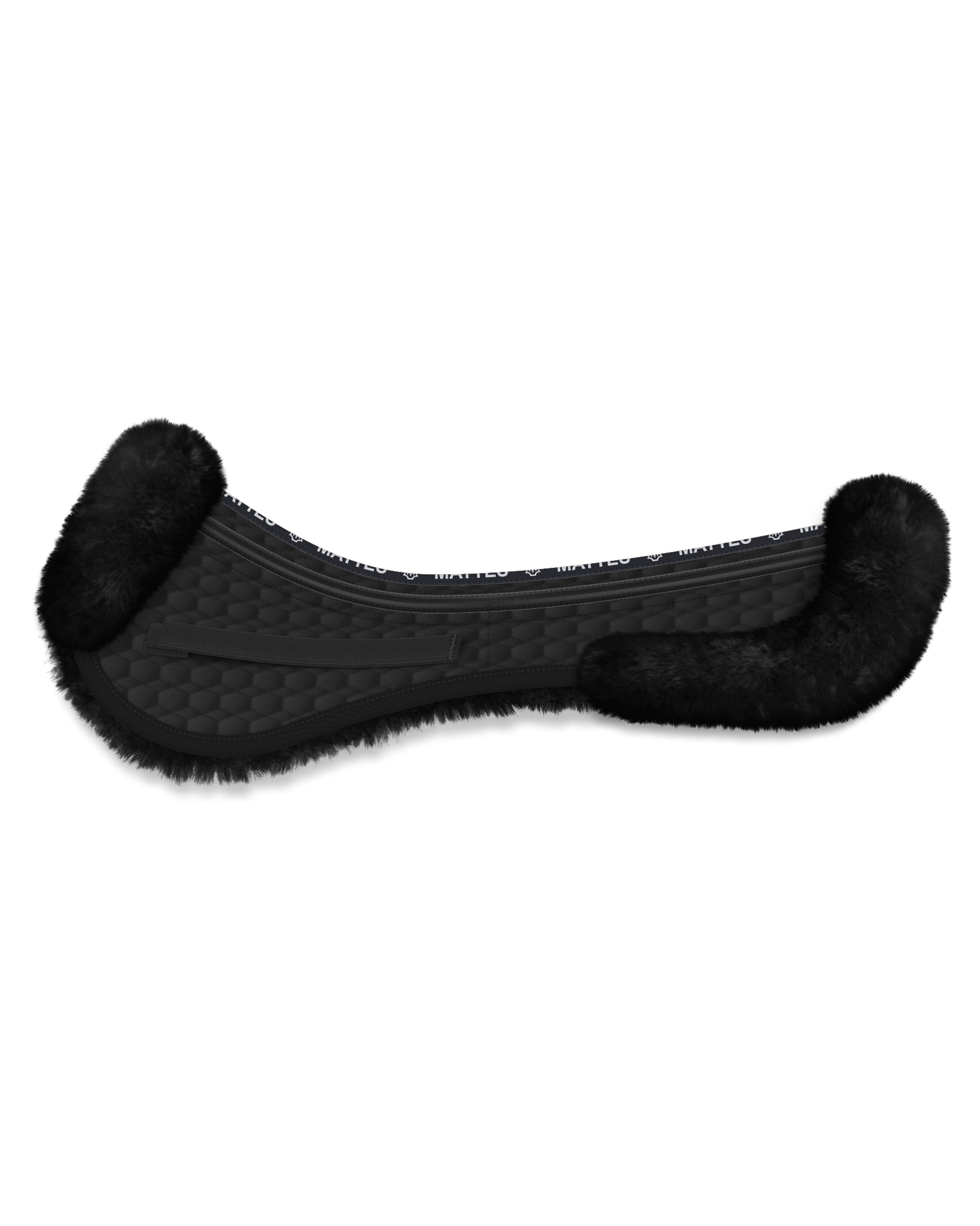 Saddle pad correction lambskin with fur edge, dressage in black/black