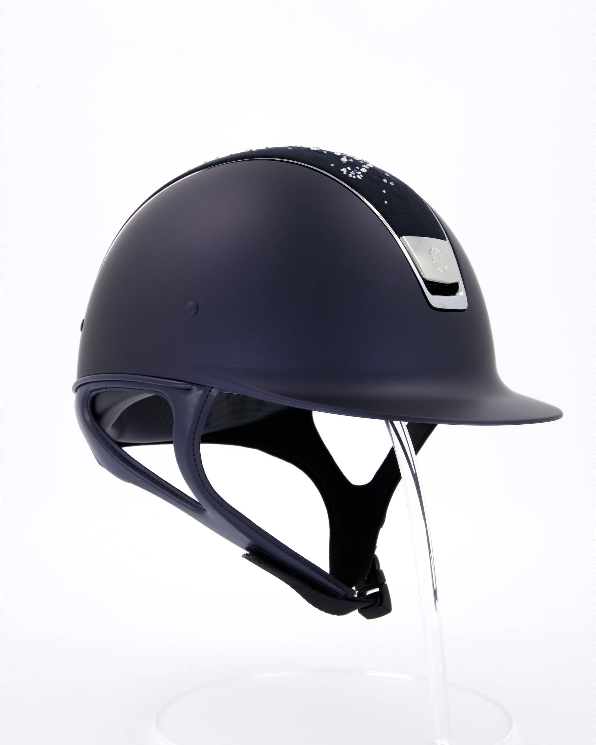 Reithelm Shadowmatt Blue, Top Flower Swarovski Jewerly Majestic Blue, Trim Chrome Silver, Blason Chrome Silver