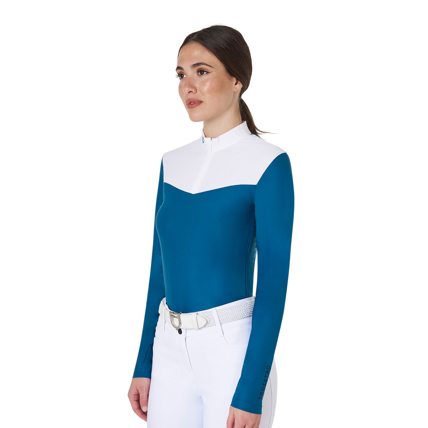 Turnier-Poloshirt für Damen aus technischem Stoff und Mesh