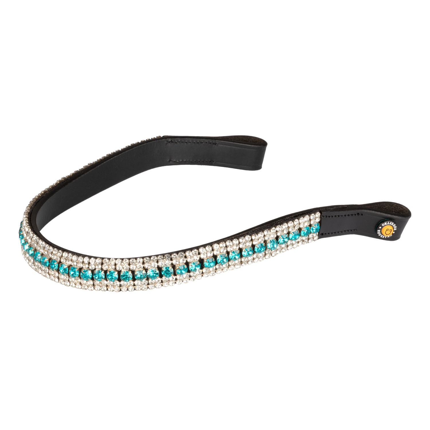 Stirnriemen aus Leder mit Blue Crystal