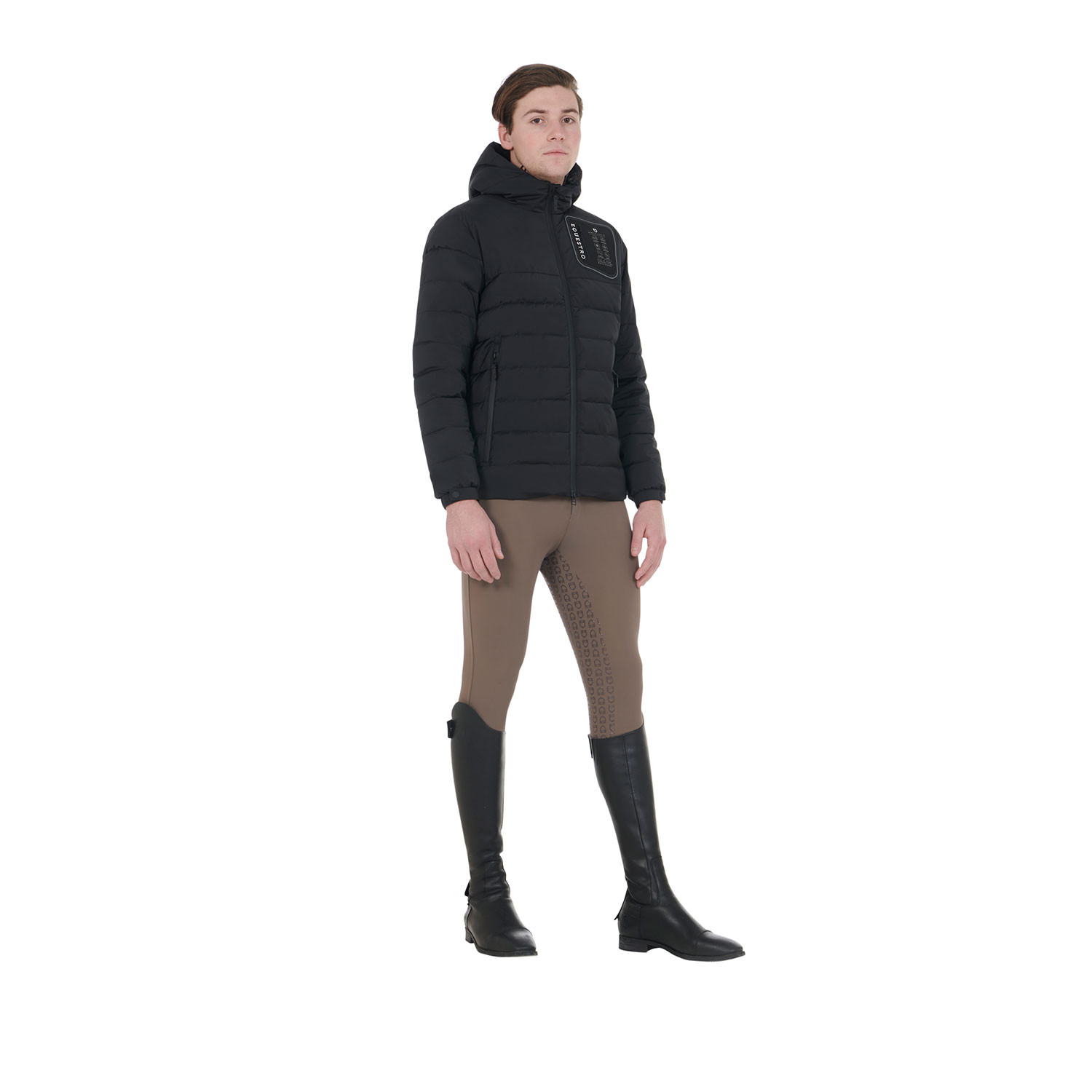 Herren-Daunenjacke aus Stretchgewebe mit Silikon-Patch