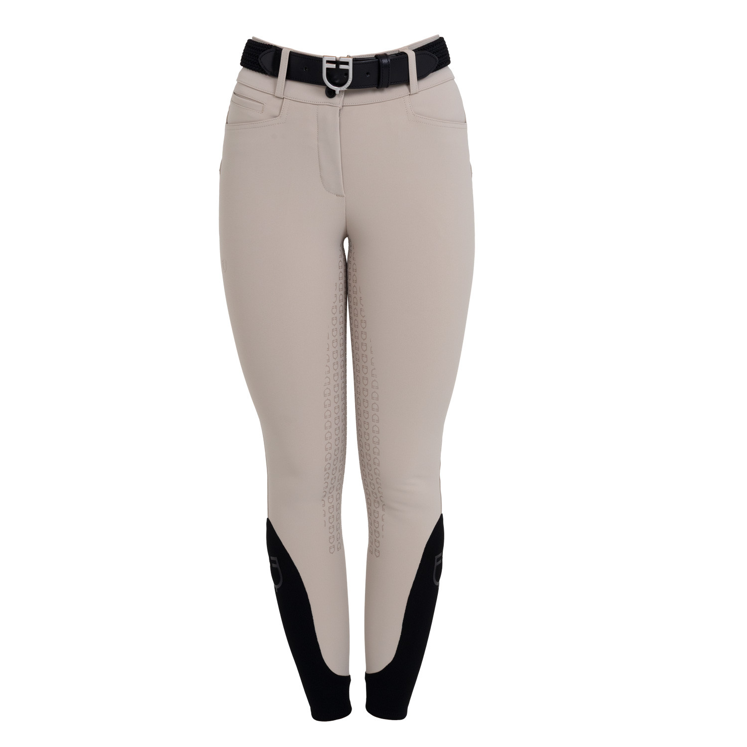 Pantalon d'équitation femme taille haute à fond intégral en tissu bi-stretch