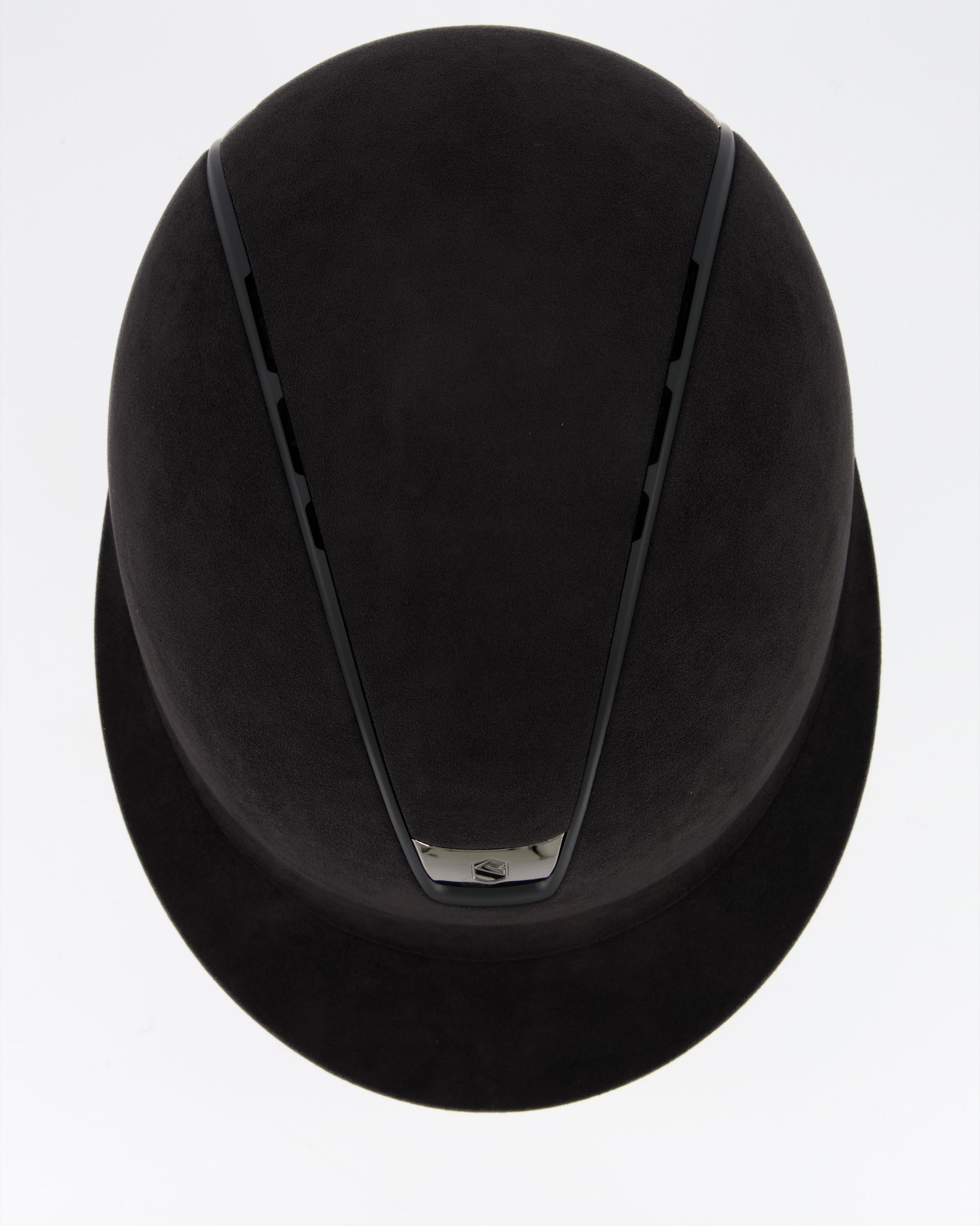 Riding helmet 2.0 Miss Premium Alcantara Black, Trim Matt Black, Blason Black Chrome in black