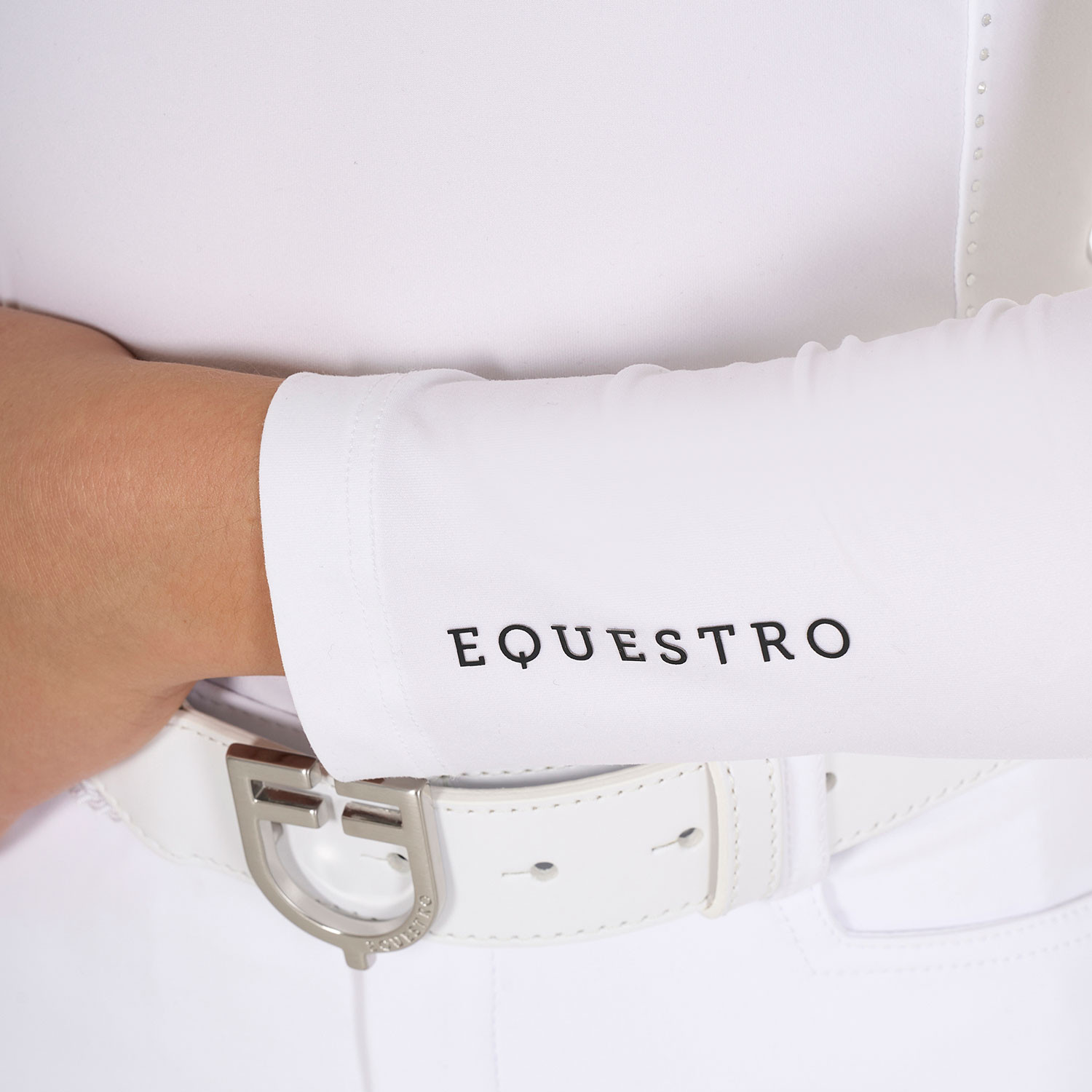 Polo de concours fille coupe ajustée avec strass