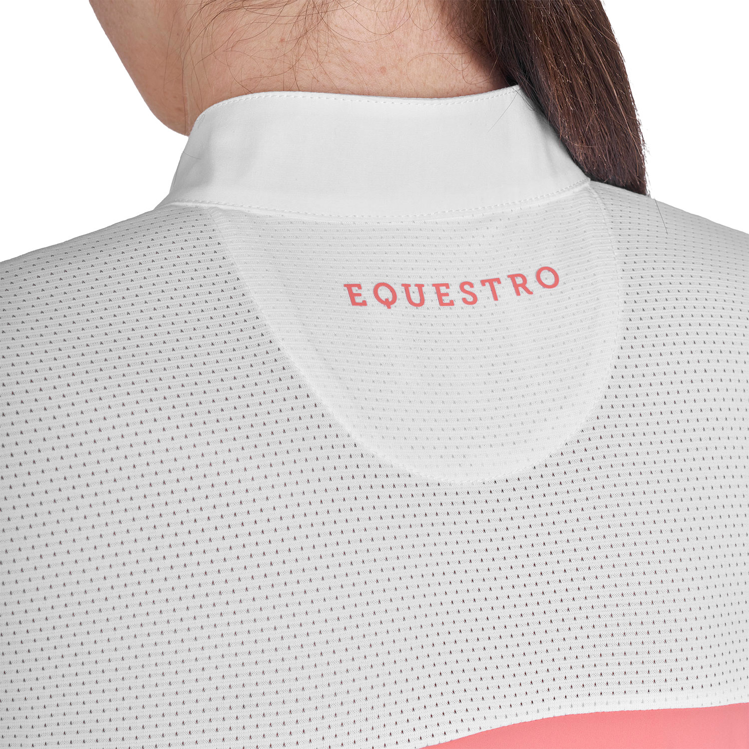 Schmal geschnittenes Damen-Poloshirt aus Funktionsmaterial und Mesh