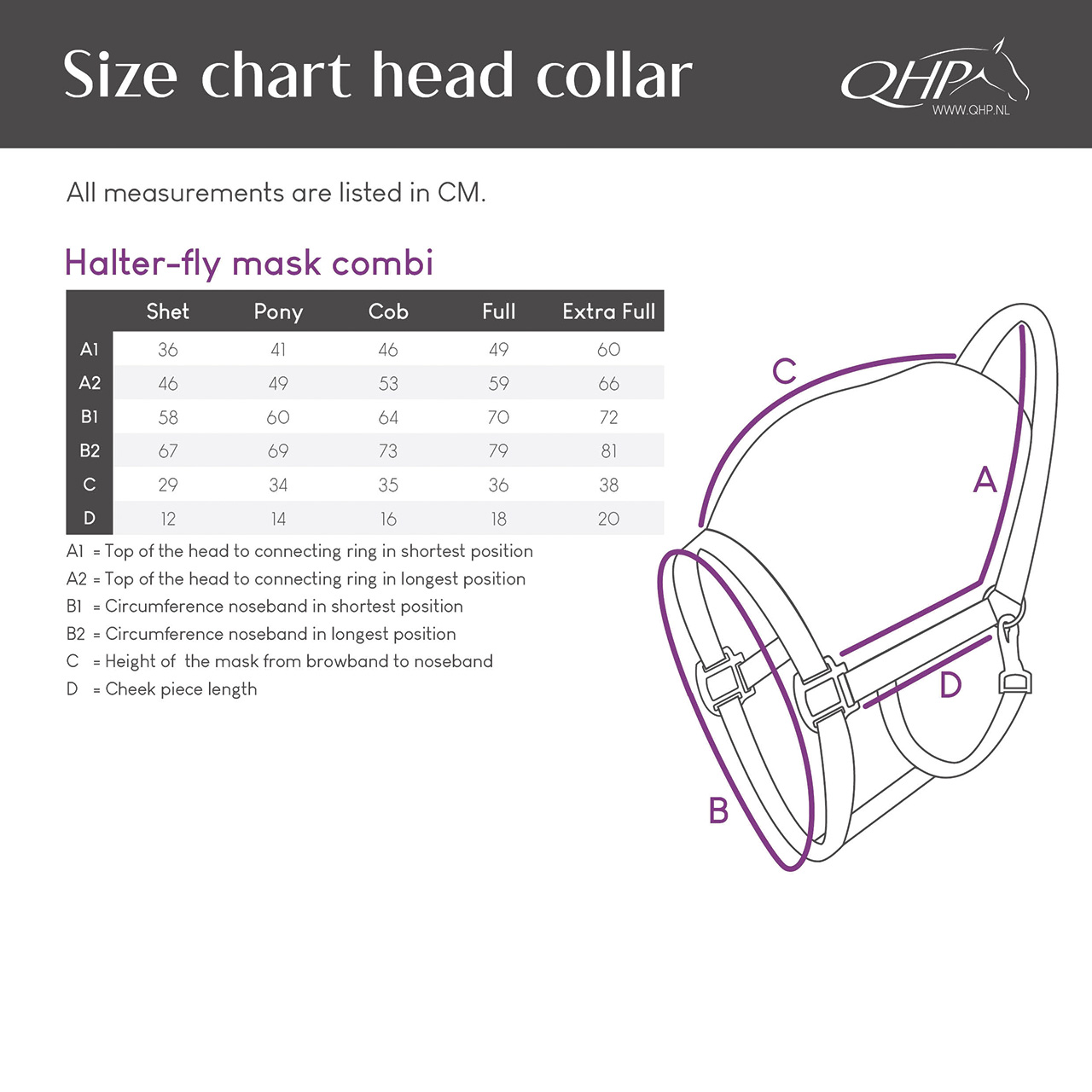 Halter fly mask combi