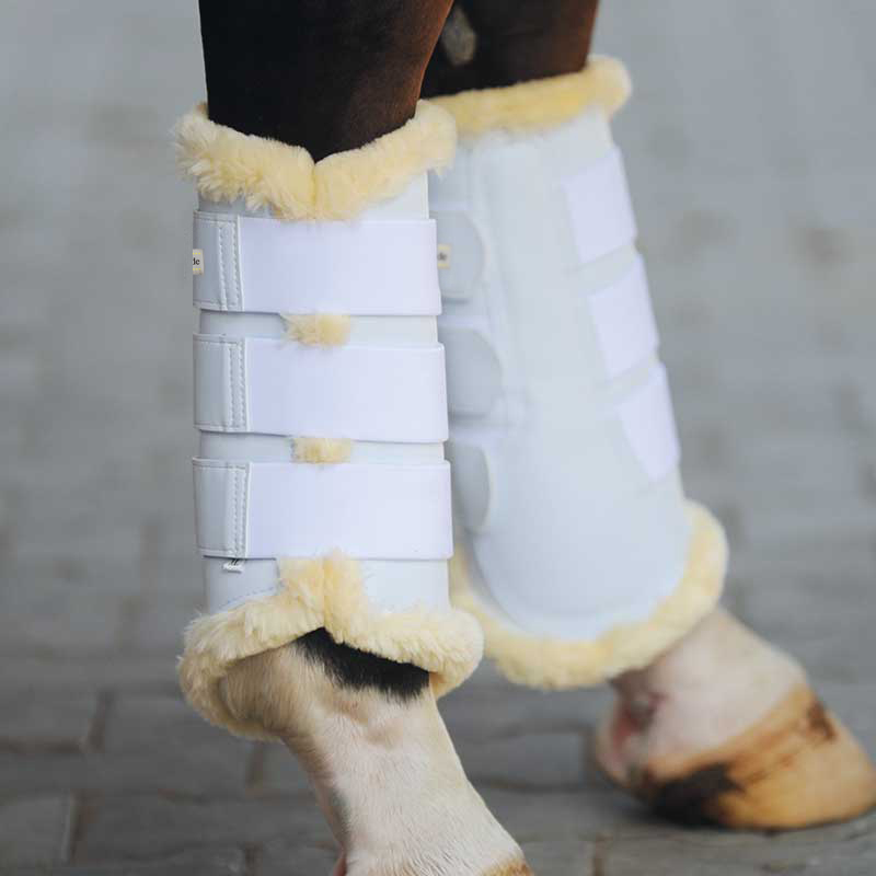 Imitation leather gaiters "Show" - imitation fur