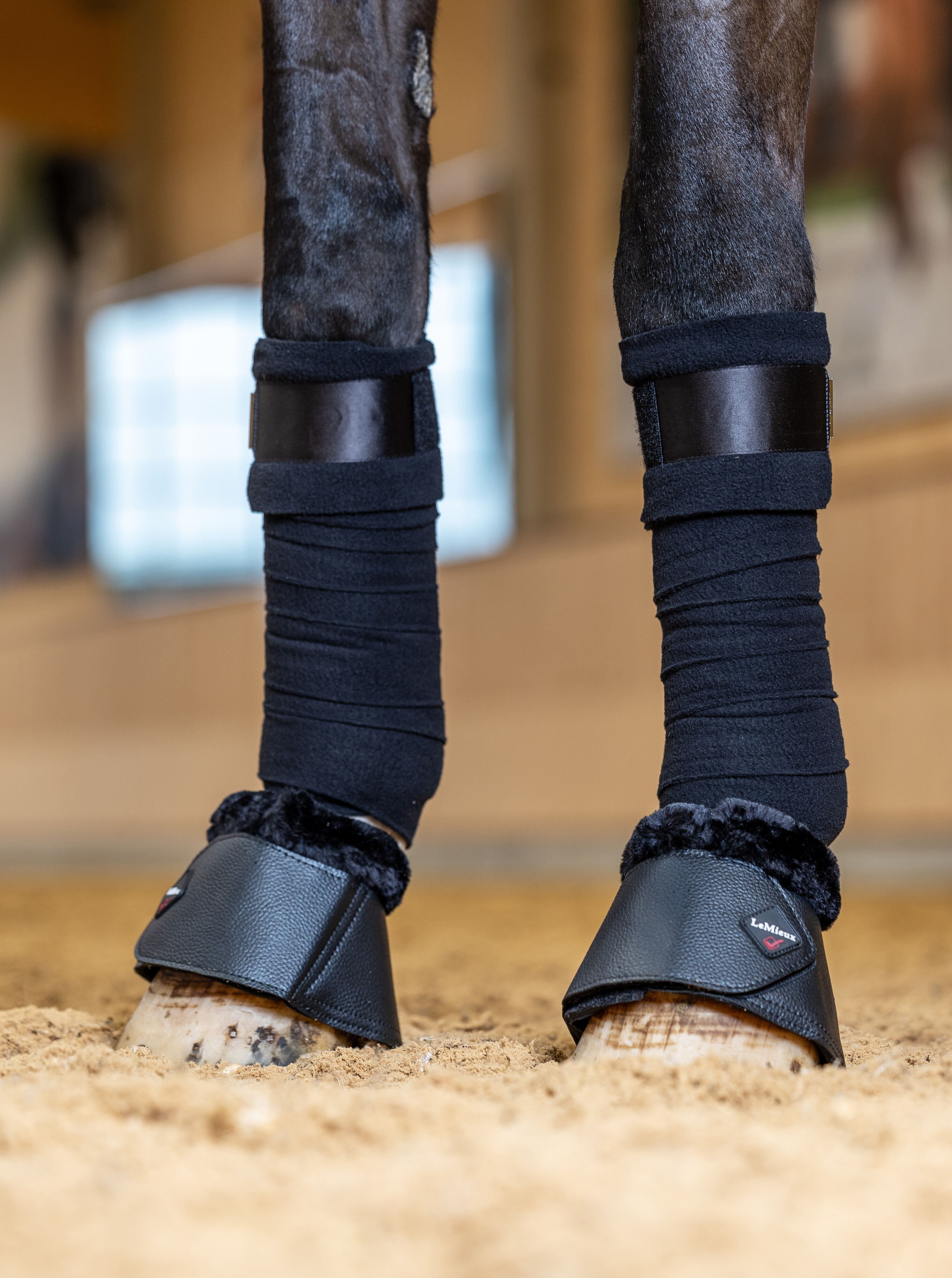 Fleece Wrapround overreach boots Black