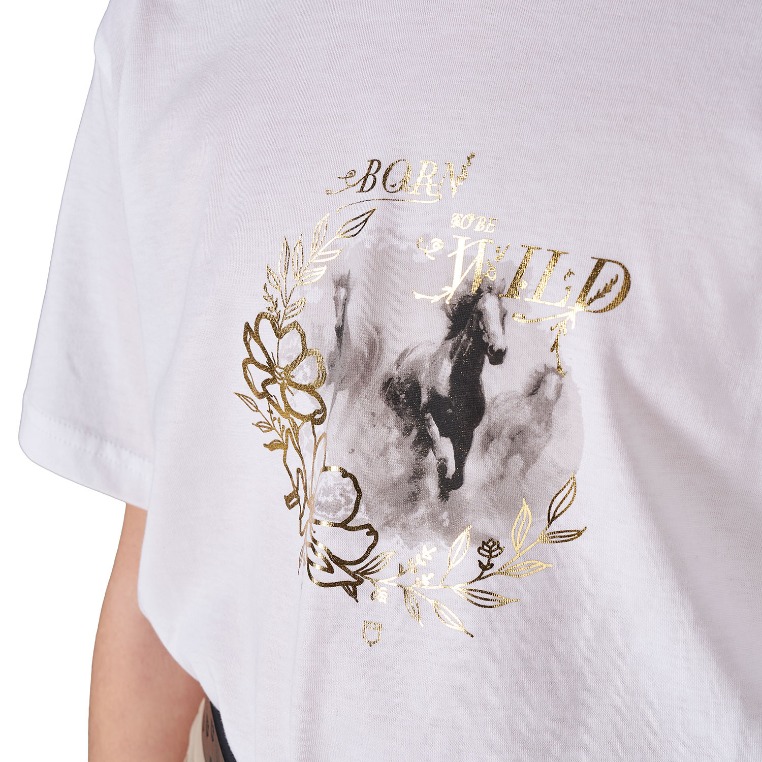 Baumwoll-T-Shirt Born To Be Wild für Mädchen