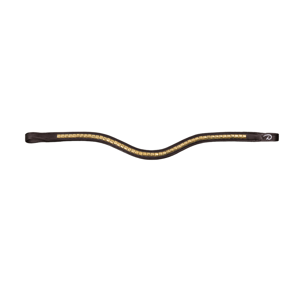 Straight browband with brass fittings