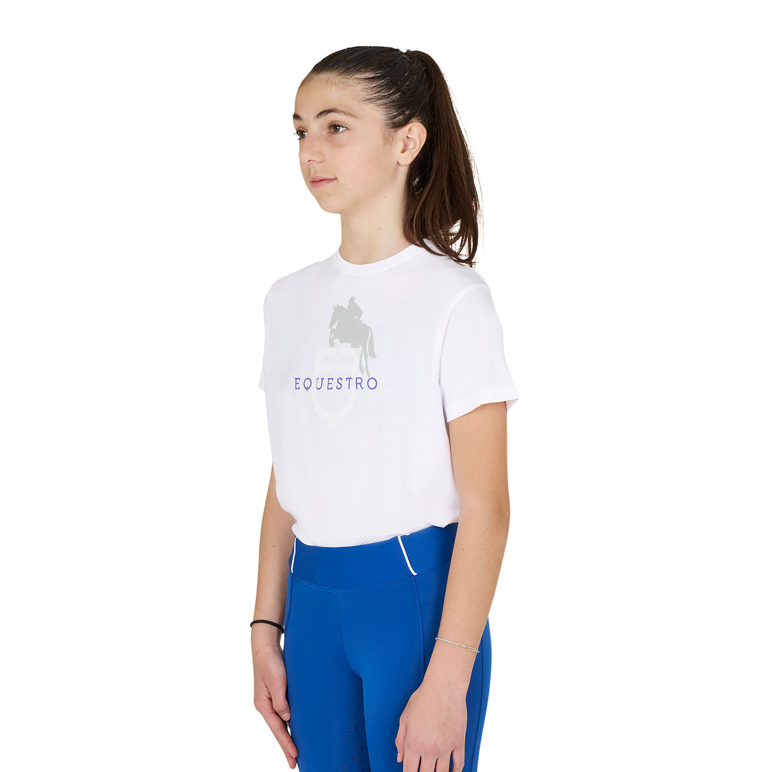 Unisex Baumwoll-T-Shirt Horse Jump Glossy für Kinder