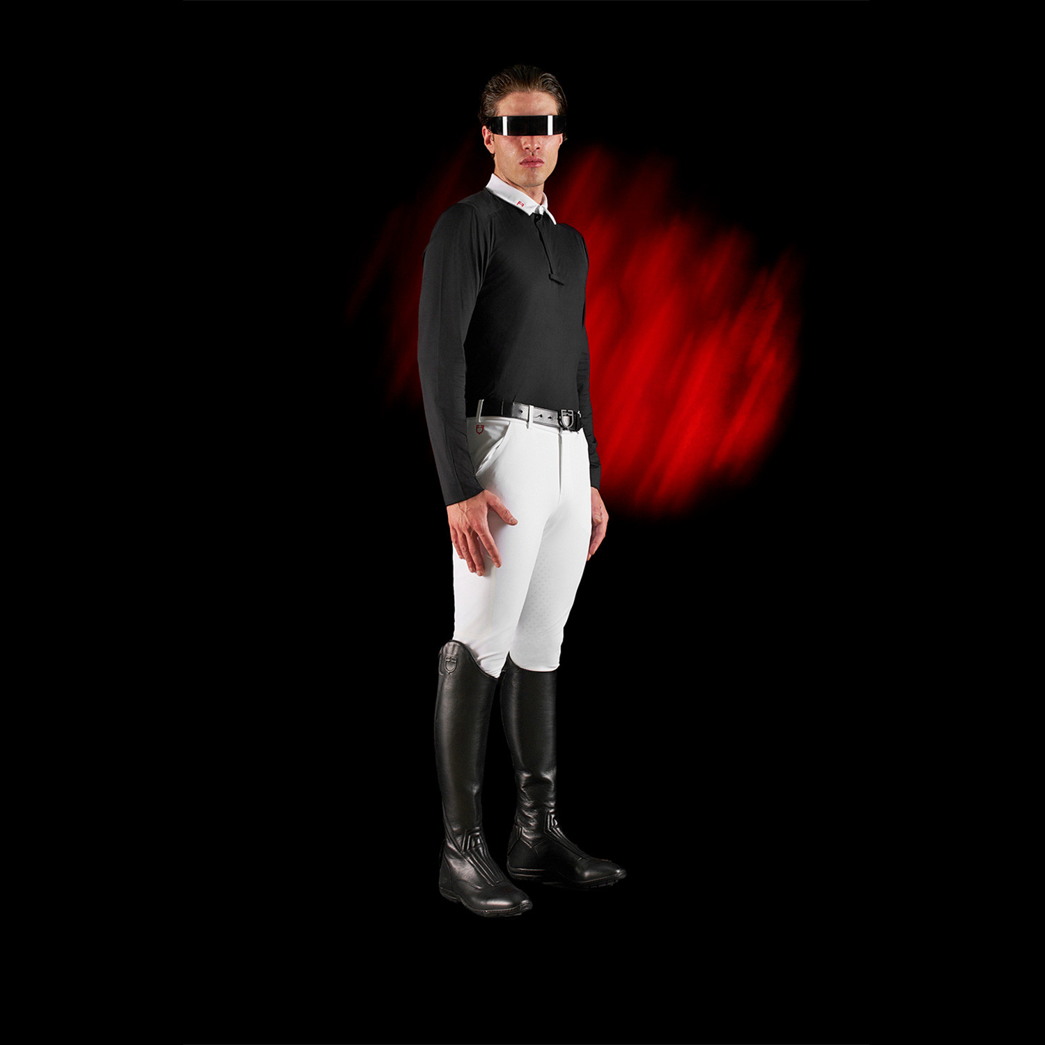 Ridertechnology Herren-Turnierpolo Langarm mit Knöpfen
