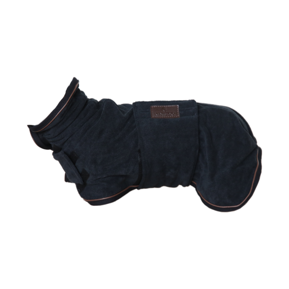 Towel dog coat in black