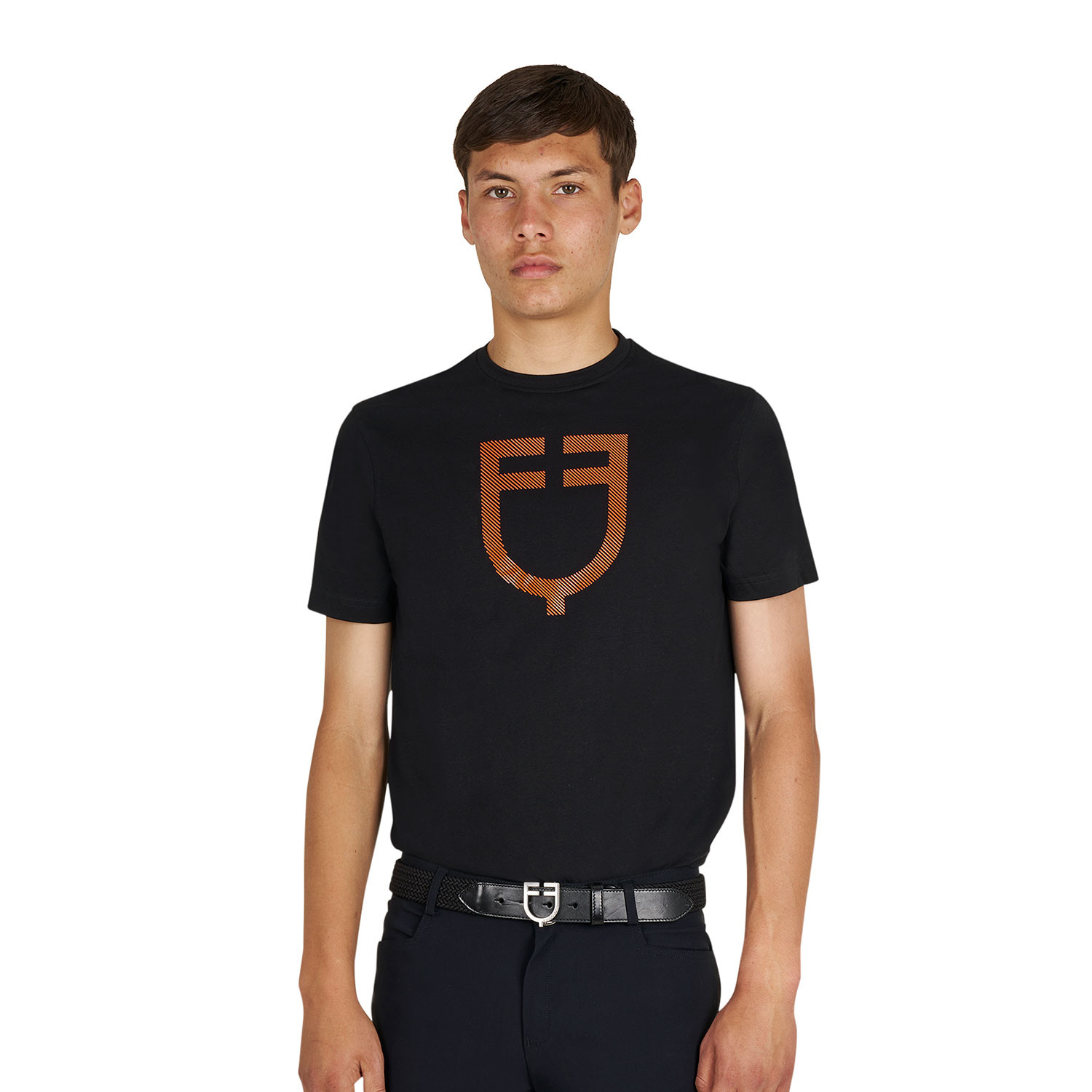 Herren-Basic-T-Shirt mit glänzendem Logo