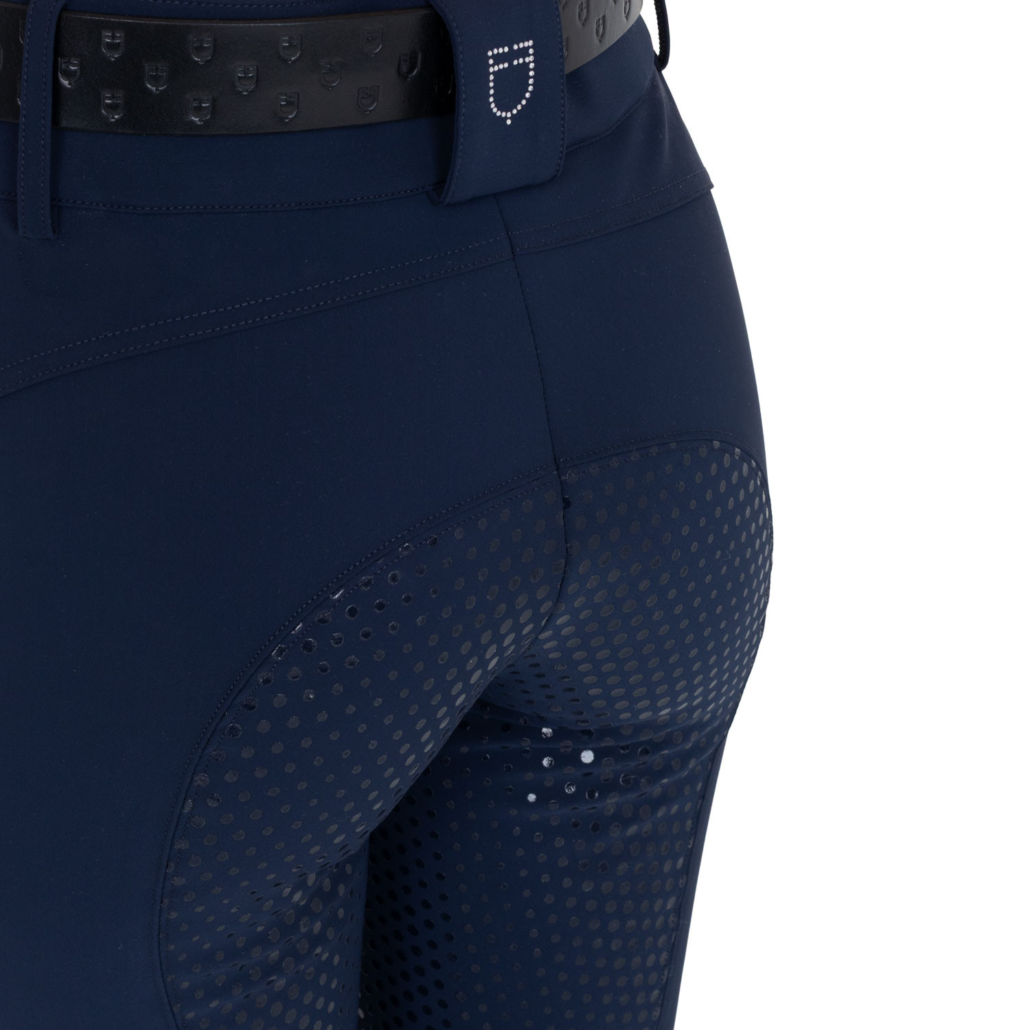Damen-Reithose mit hohem Bund, Vollbesatz und Strass-Logo