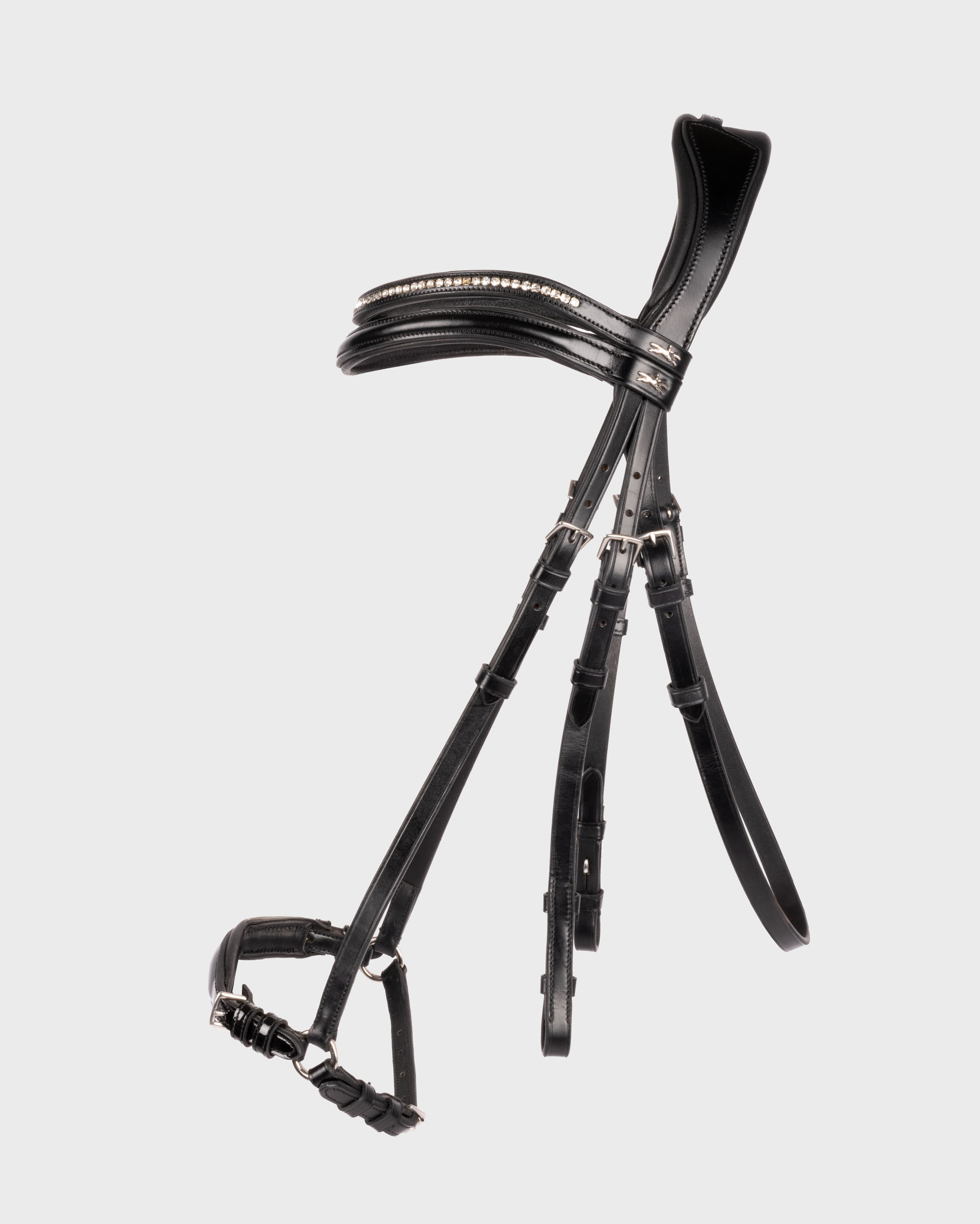 Anatomische Trense Seattle in black patent/silver mit Lack