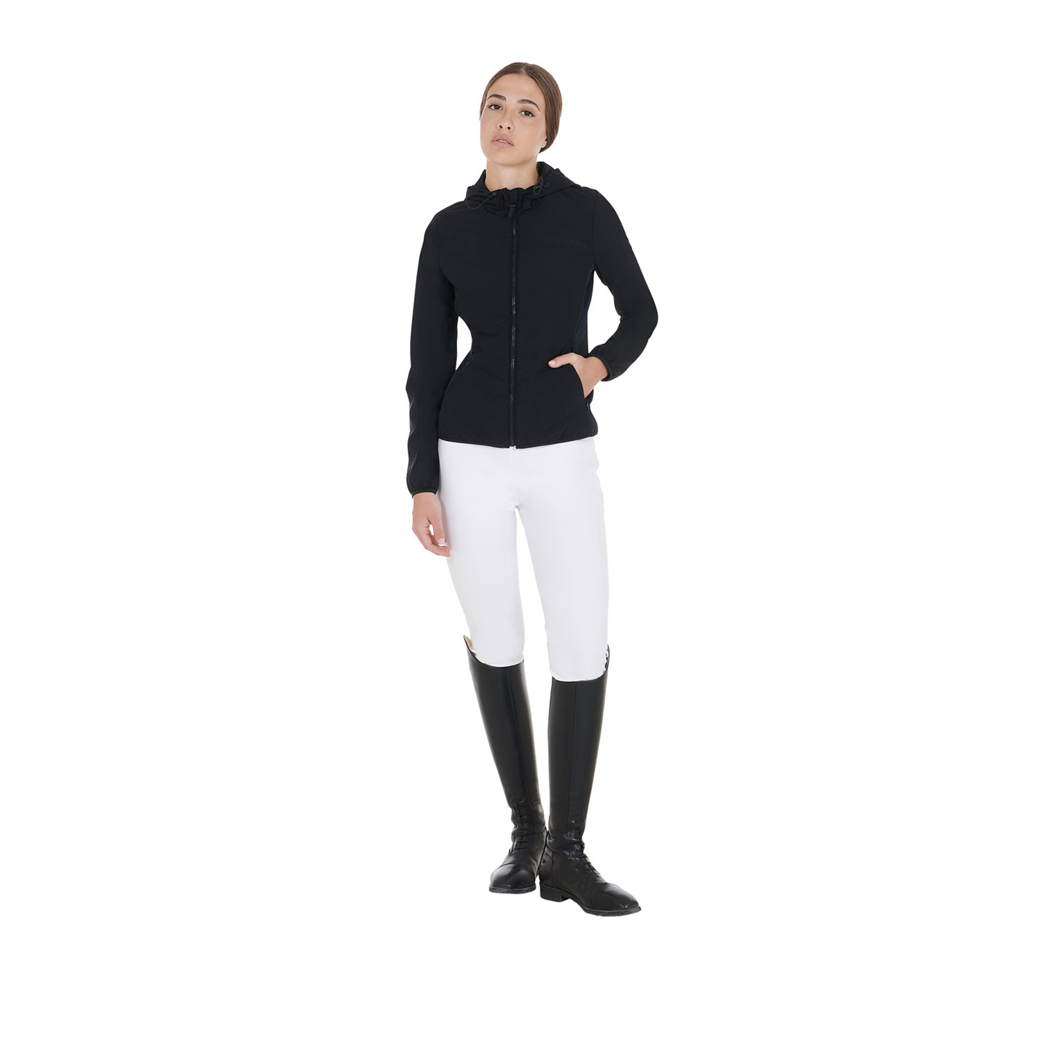 Damen-Daunenjacke aus technischem Materialmix