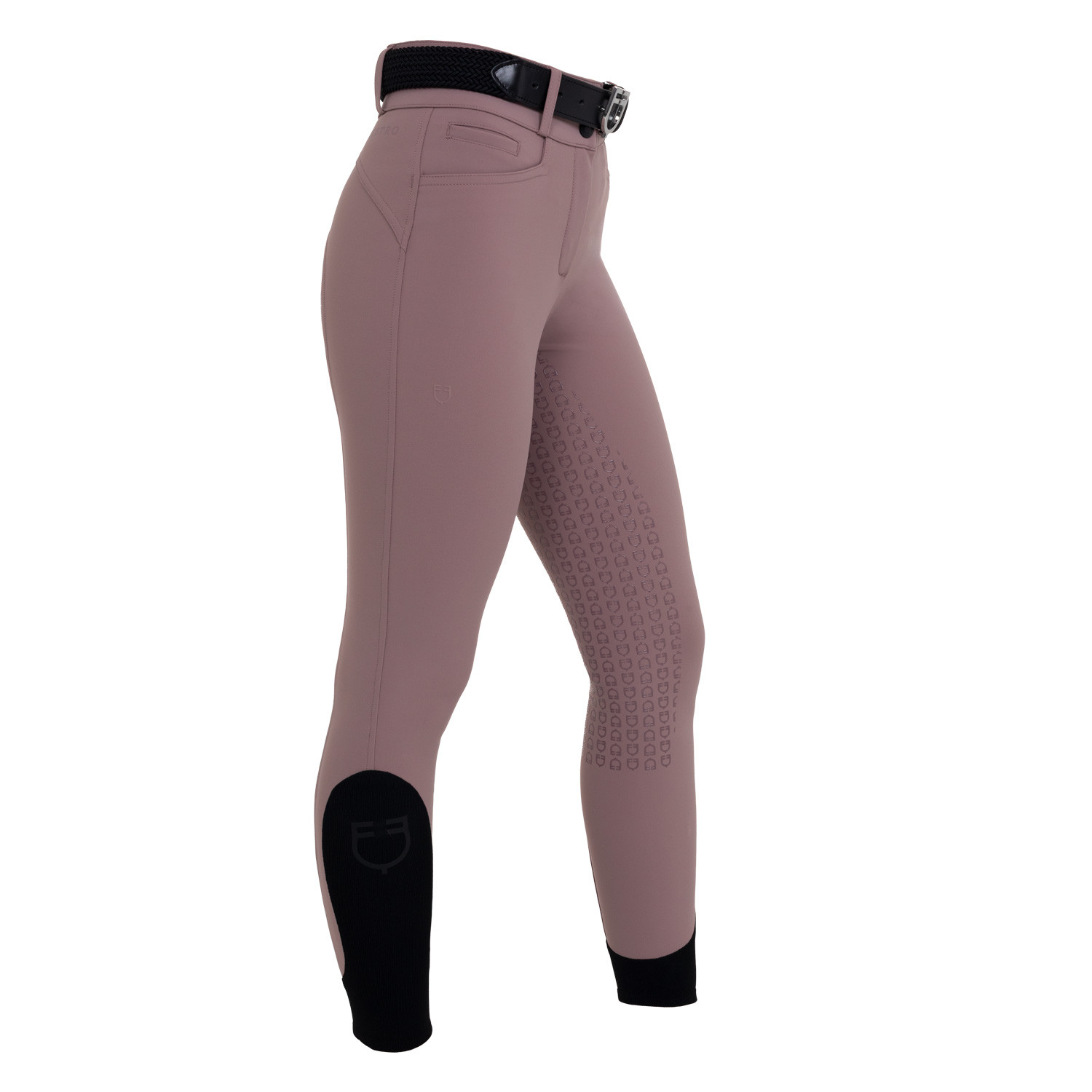 Pantalon d'équitation femme taille haute à fond intégral en tissu bi-stretch