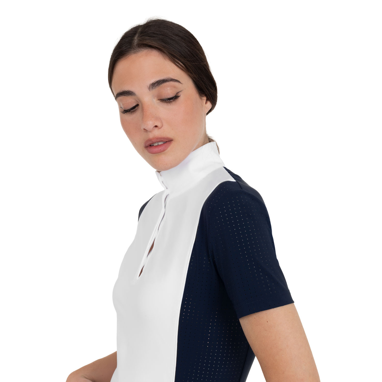 Damen-Turnierpolo kurzarm mit Mesh-Einsätzen