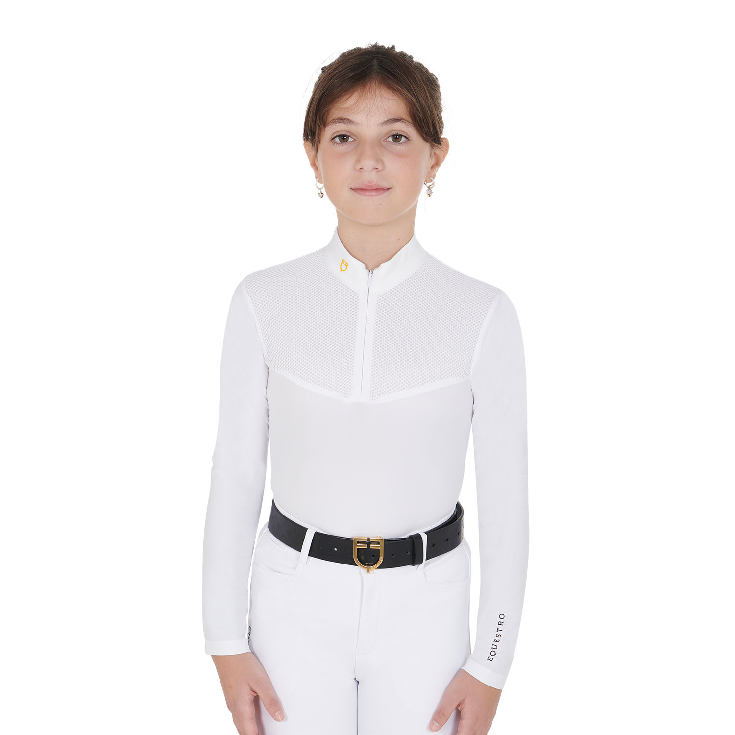 Mädchen-Poloshirt mit langen Ärmeln