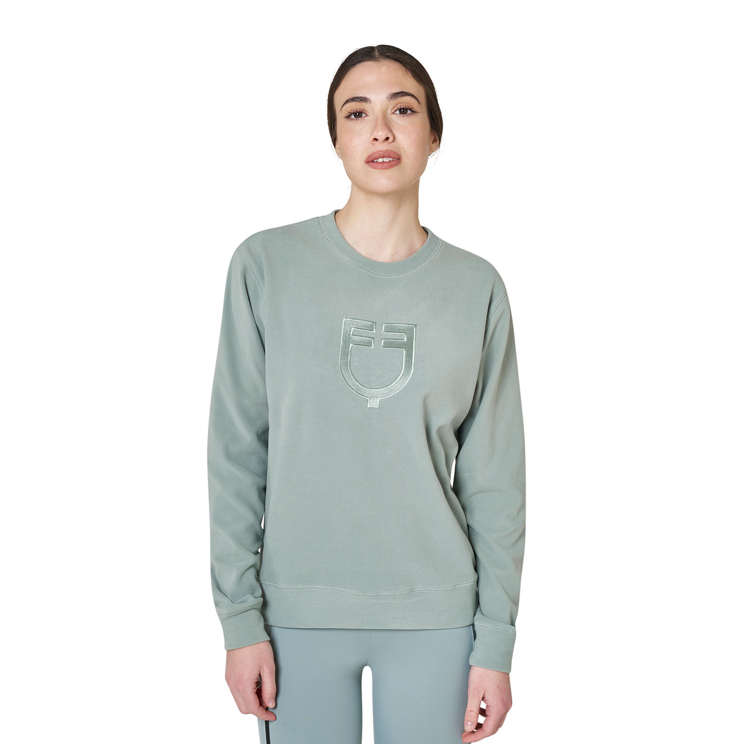 Damen-Fleece-Sweatshirt mit Rundhalsausschnitt