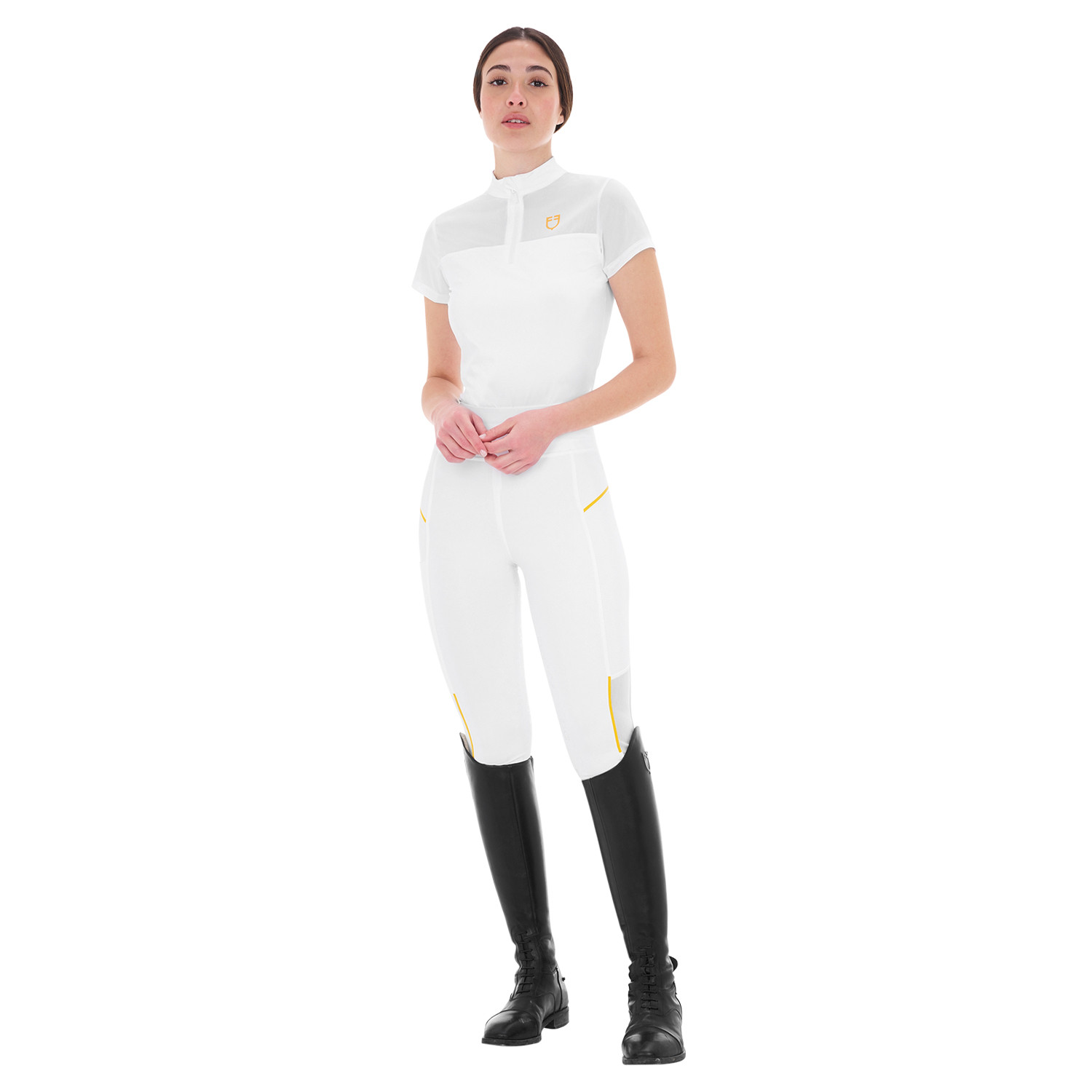 Schmale Damen-Leggings mit Micro-Mesh-Einsätzen