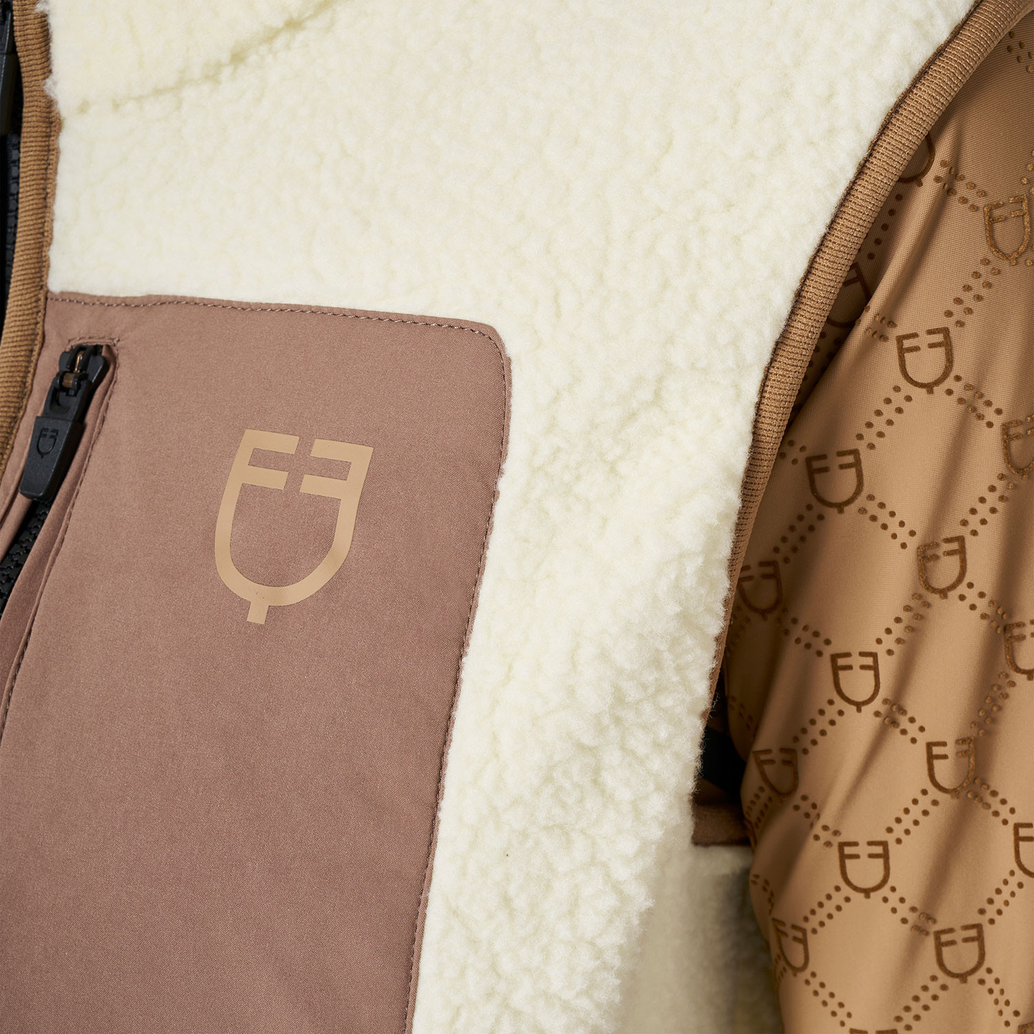 Teddy-Fleeceweste für Damen mit Fronttasche