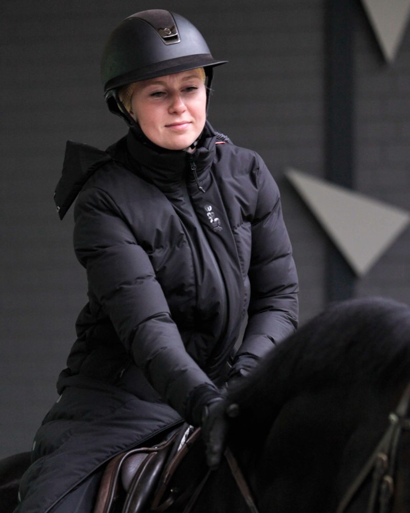 Mantel Long Puffer Coat in schwarz