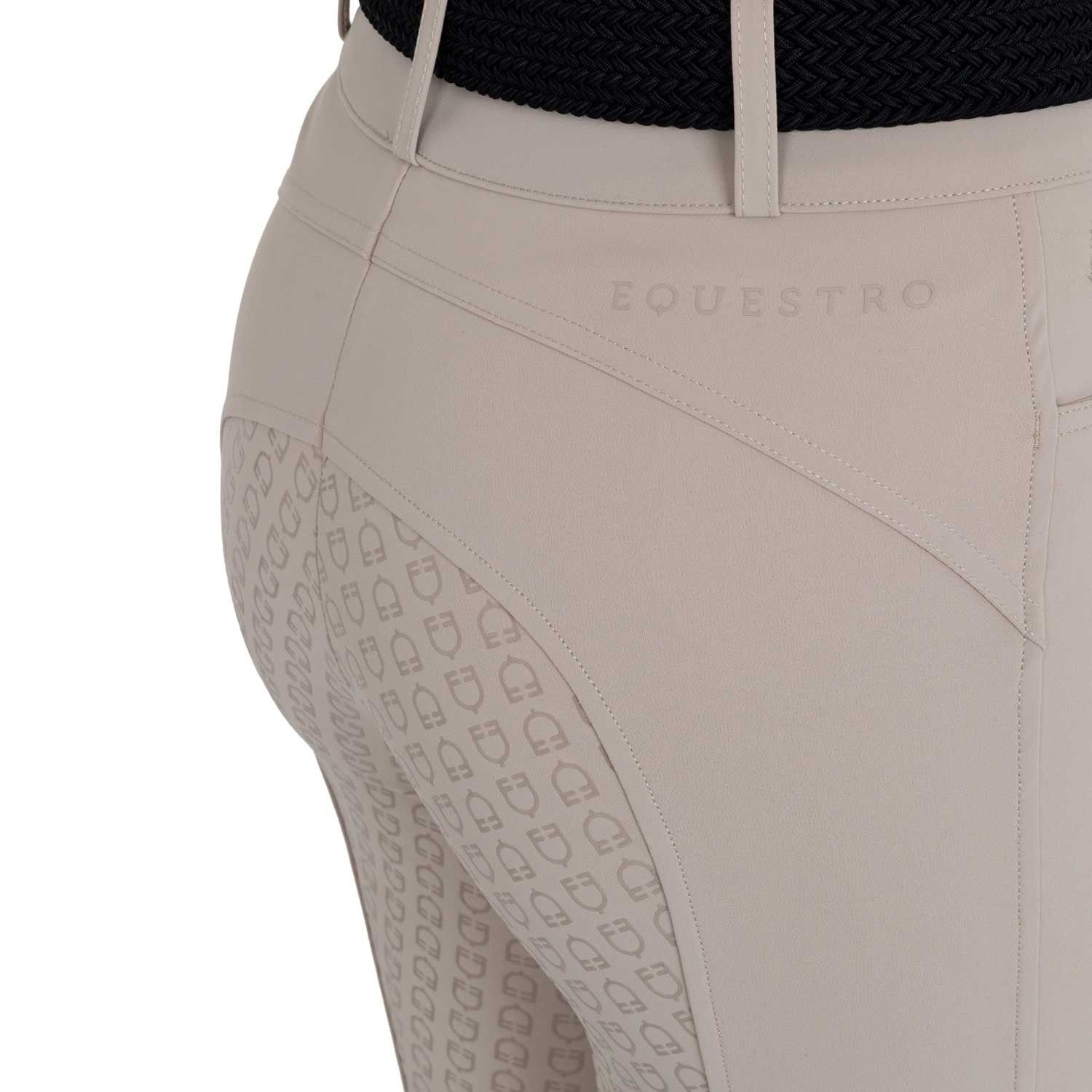 Pantalon d'équitation femme taille haute à fond intégral en tissu bi-stretch