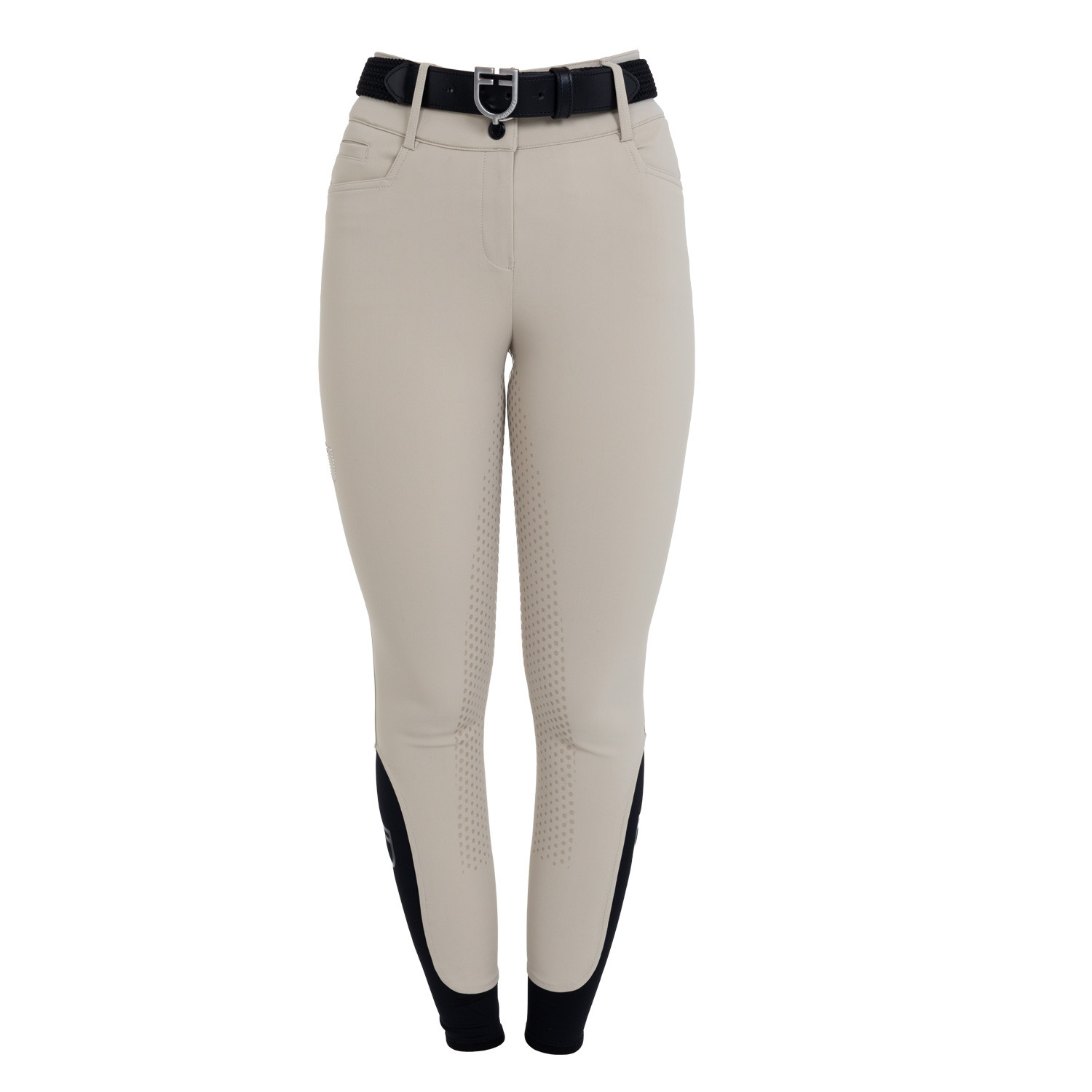 Damen-Reithose mit hohem Bund, Vollbesatz und Strass-Logo