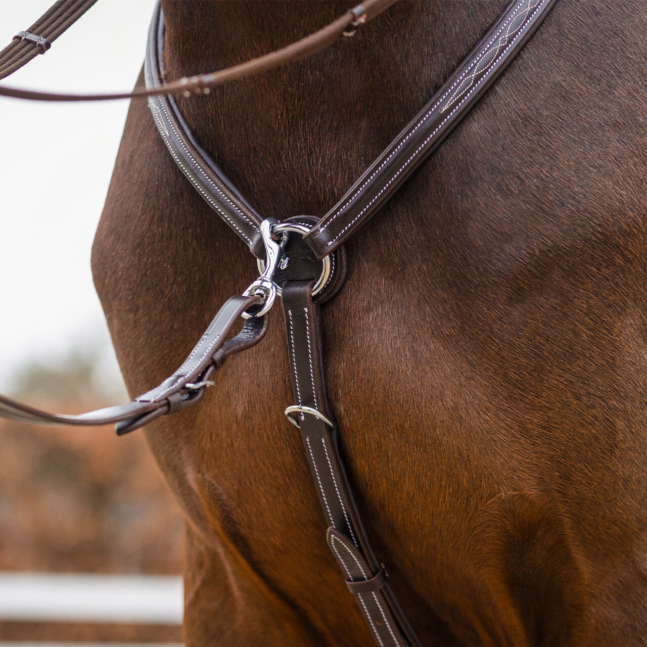 Front harness with luxury stitching