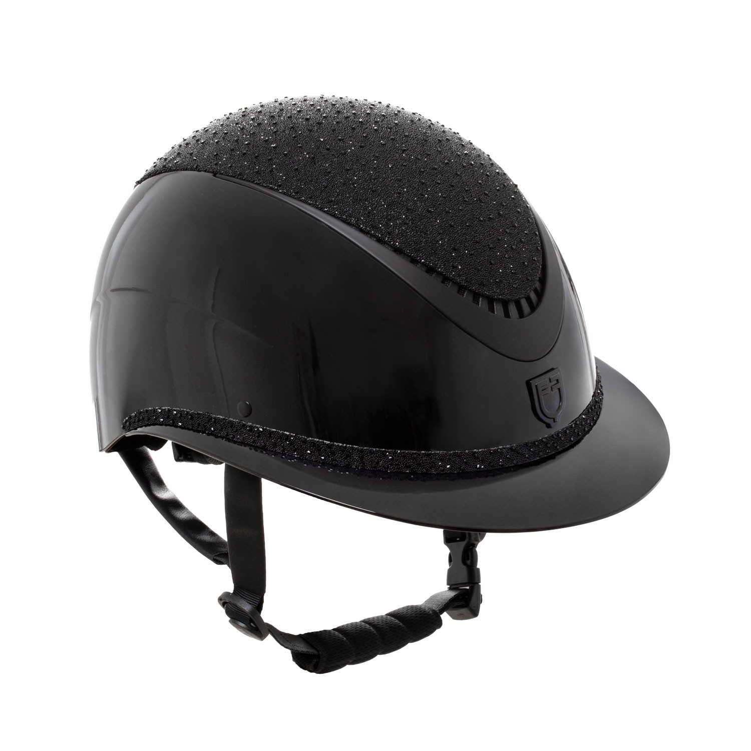 Reithelm mit breitem Visier und Strass, Norm EN 1384-2023