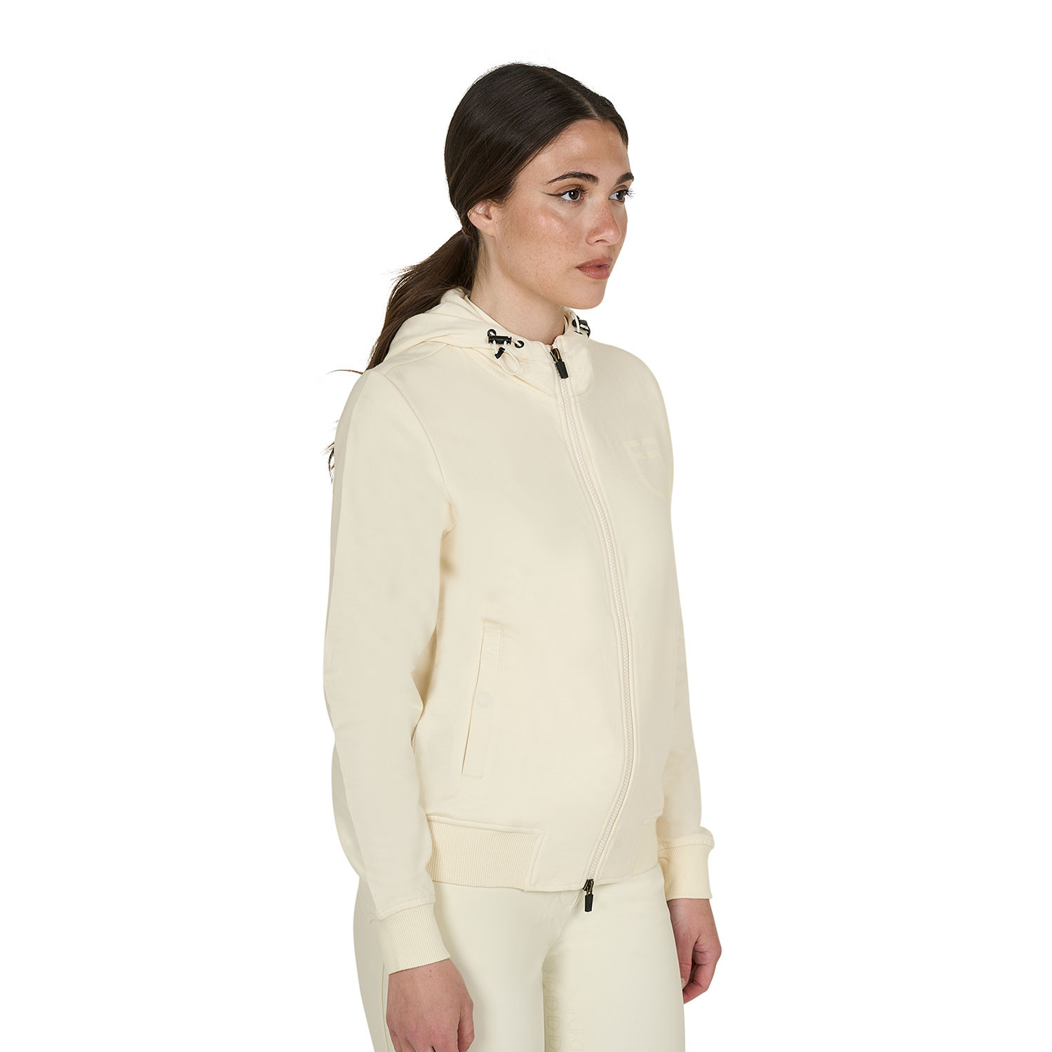 Sweatshirt für Damen mit verstellbarer Kapuze und Reißverschluss