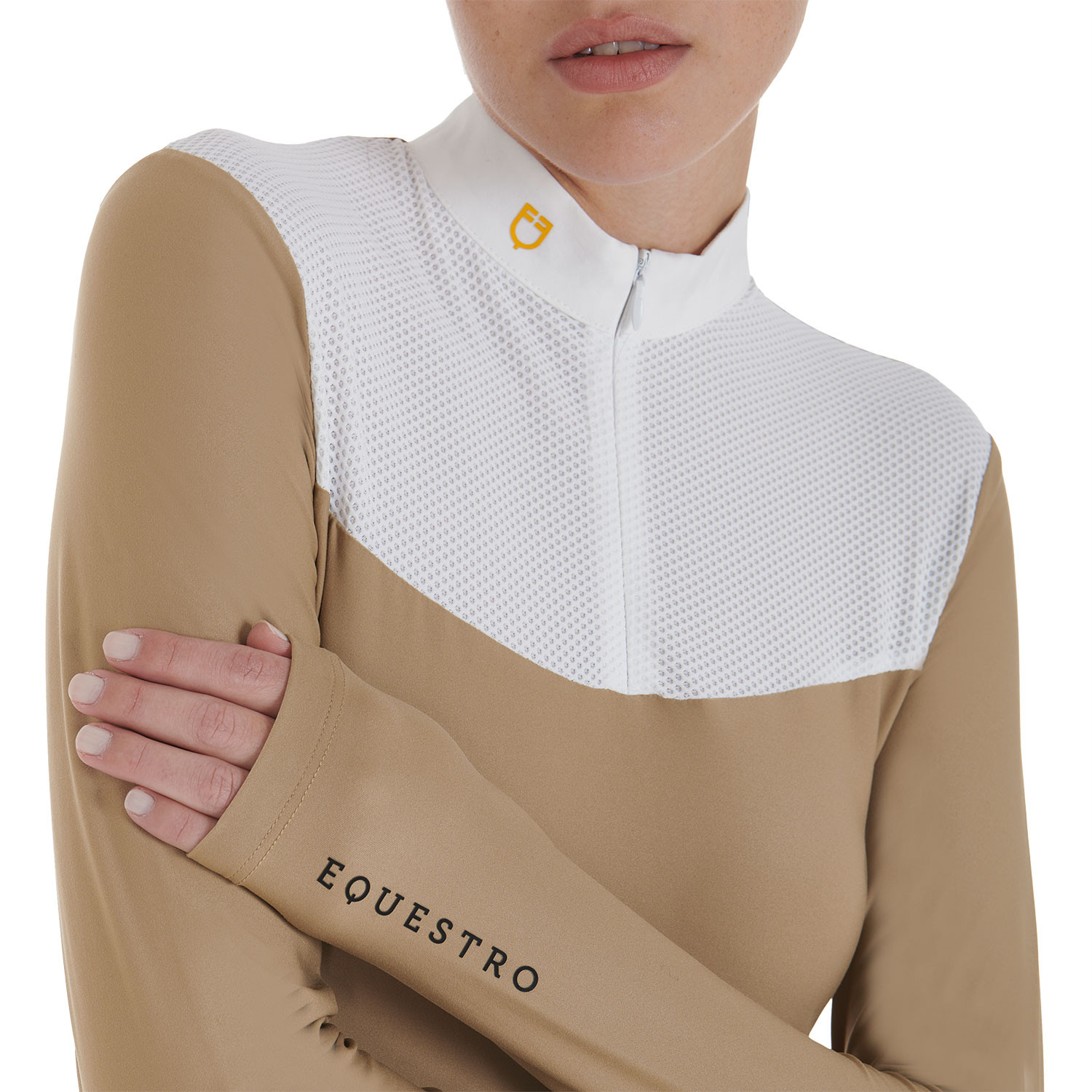 Turnier-Poloshirt für Damen aus technischem Stoff und Mesh