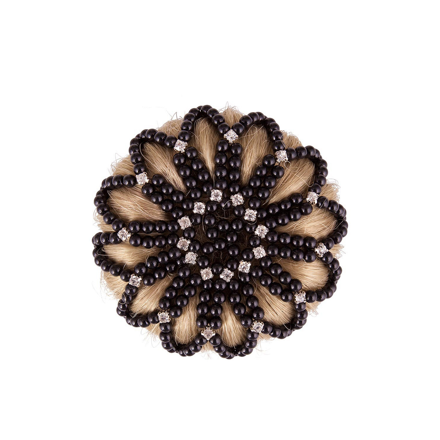 Haarknotennetz Pearl Diamond in schwarz