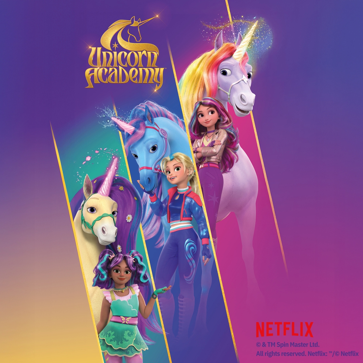 Houten paardenhalster "Unicorn Academy" met teugels