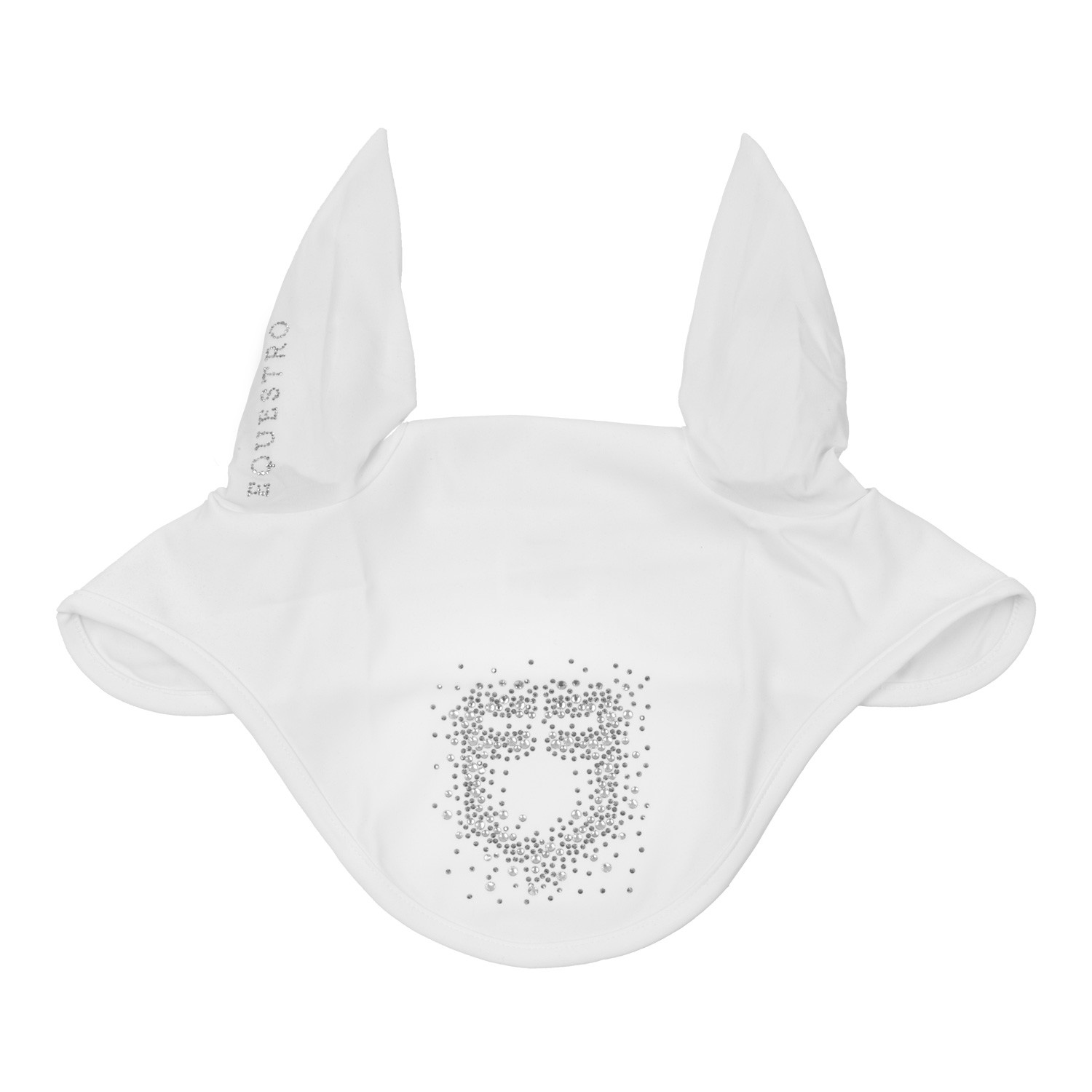 Fliegenhaube aus technischem Gewebe mit Strasslogo
