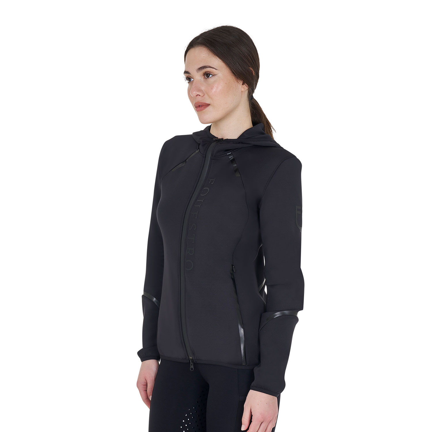 Technisches Damen-Jersey-Sweatshirt mit Reißverschluss