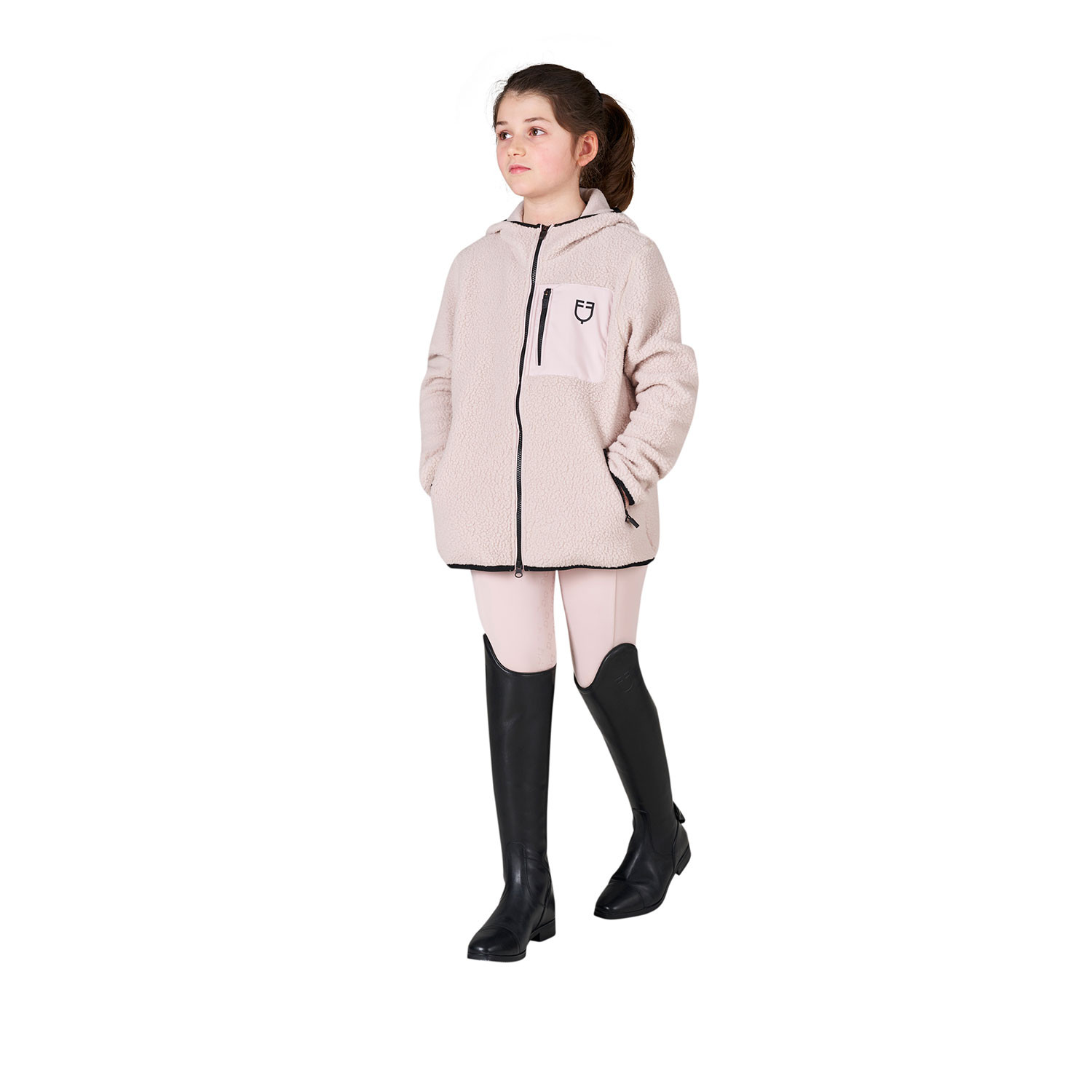 Unisex-Kinder-Teddyfleece-Hoodie mit Reißverschluss