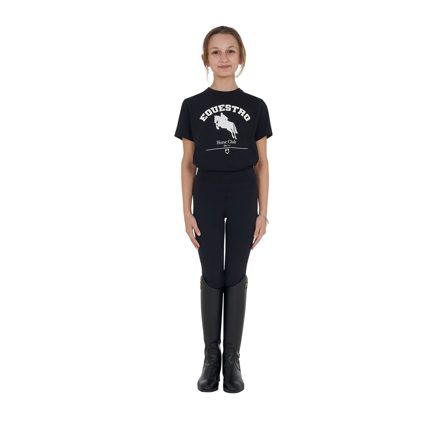 Baumwoll-T-Shirt Jumping Horse Club für Mädchen