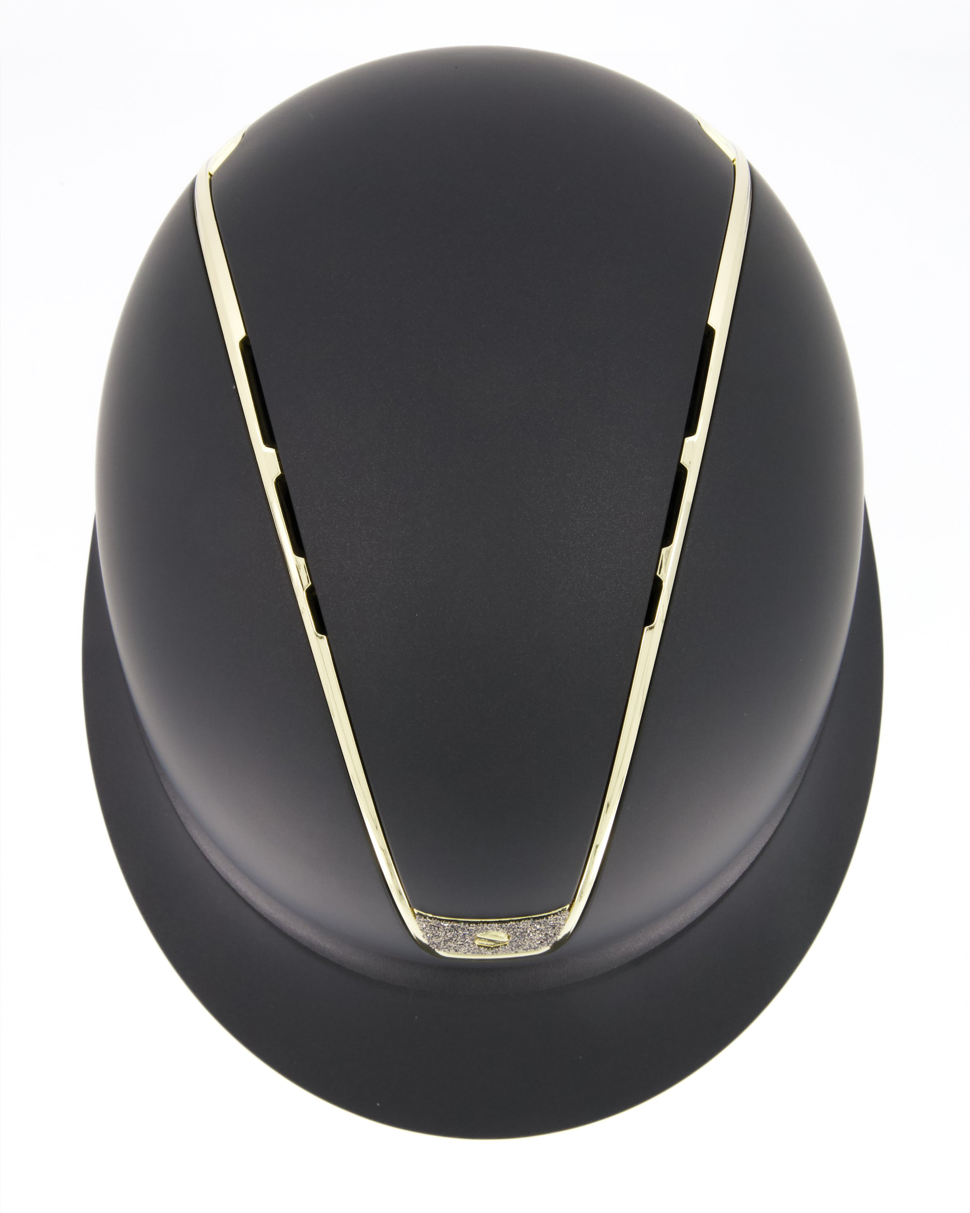 Riding helmet 2.0 Miss Shield Shadowmatt Black, Trim Chrome Gold, Blason Crystal Fabric Gold Riding helmet 2.0 Miss Shield Shadowmatt Black, Trim Chrome Gold, Blason Crystal Fabric Gold