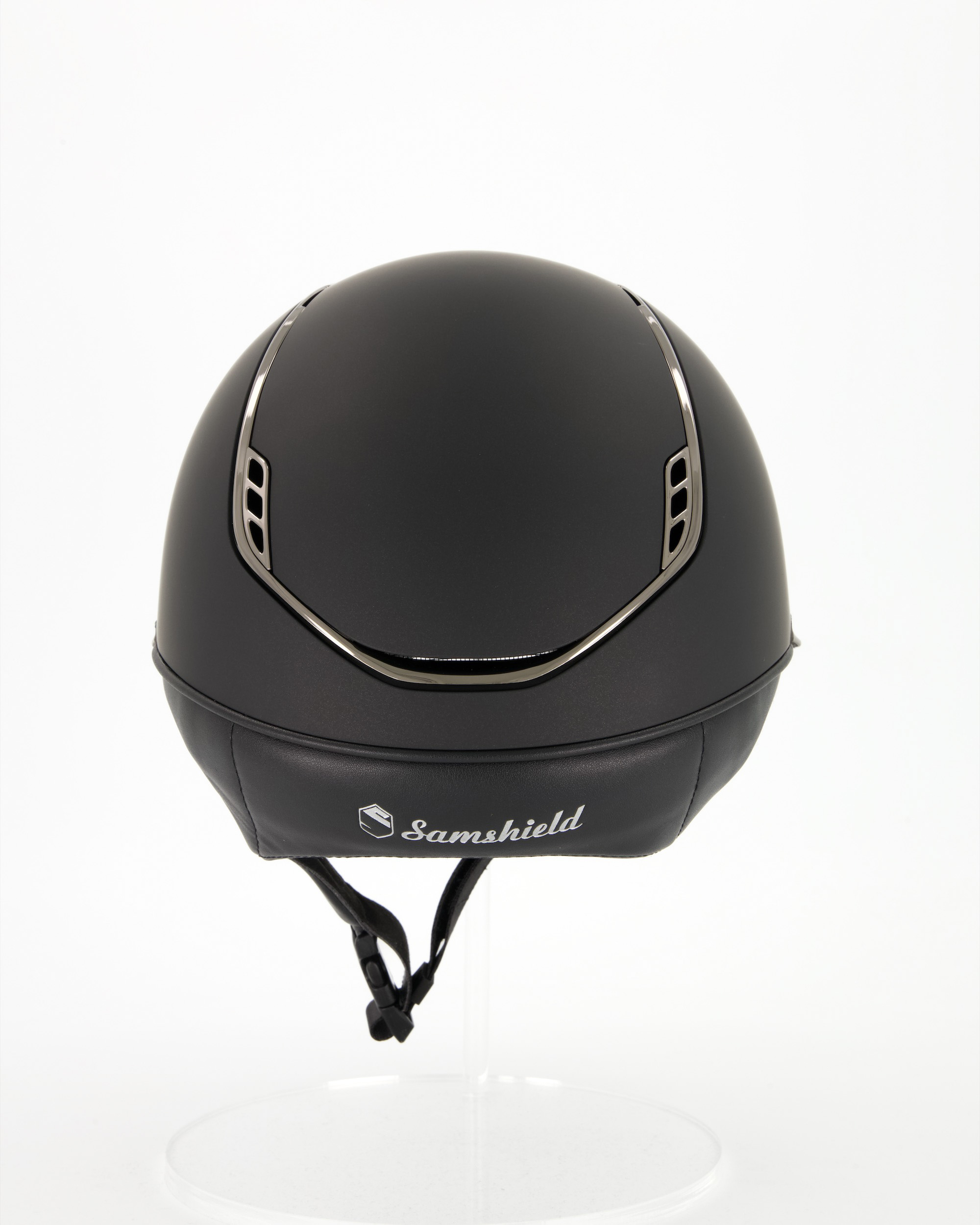 Reithelm Miss Shield 2.0 Shadowmatt Black, Top Shadowmatt Black, Frontalband Flower Swarovski Black,Trim Chrome Black, Blason Crystal Fabric Black in schwarz