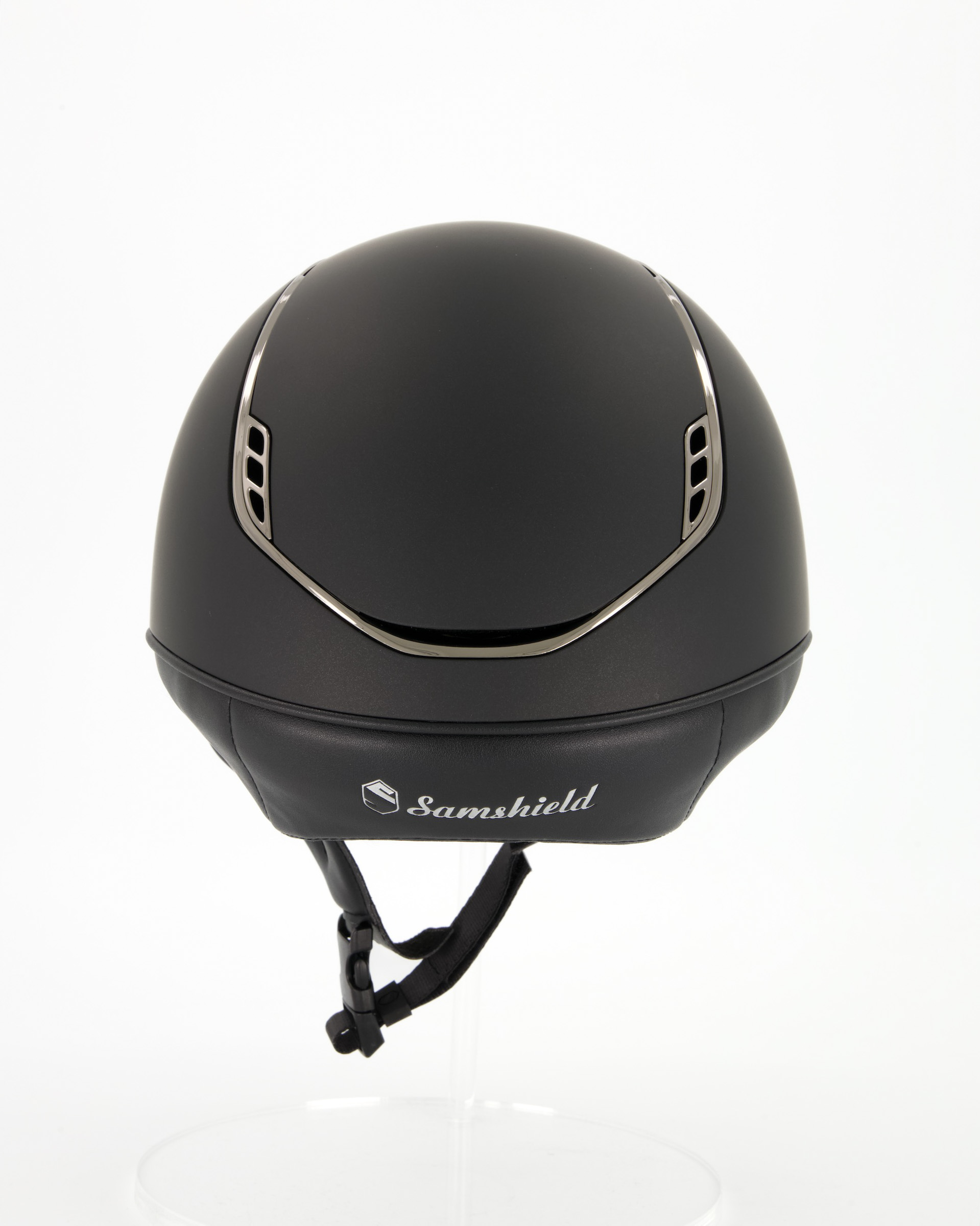 Riding helmet 2.0 Shadowmatt Trim Black Chrome Blason Crystal Fabric Black in black